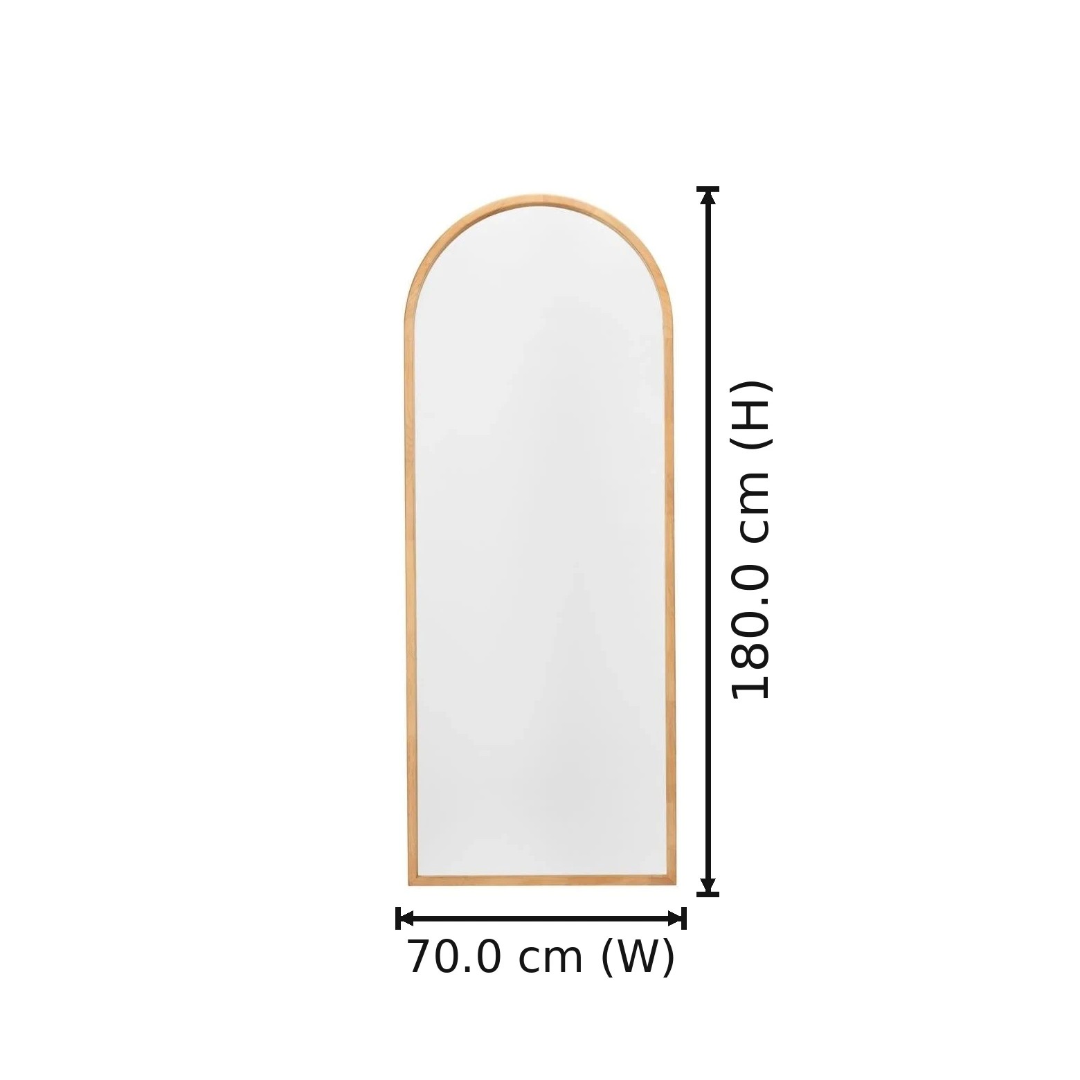2 Arch Oak Look Floor Mirror - 180cm x 70cm, 2 of 7