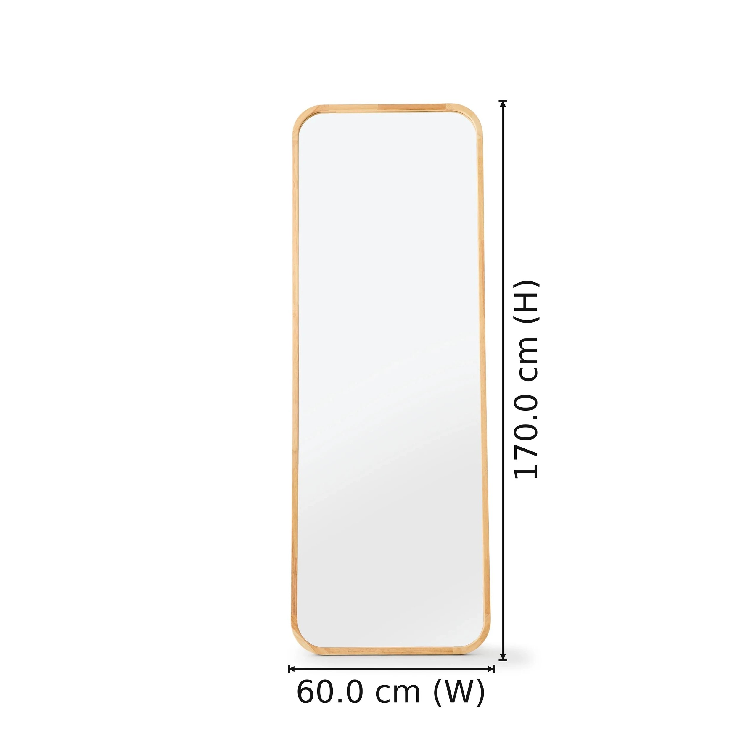 2 Oak Look Mirror with Stand - 170cm x 60cm, 2 of 7