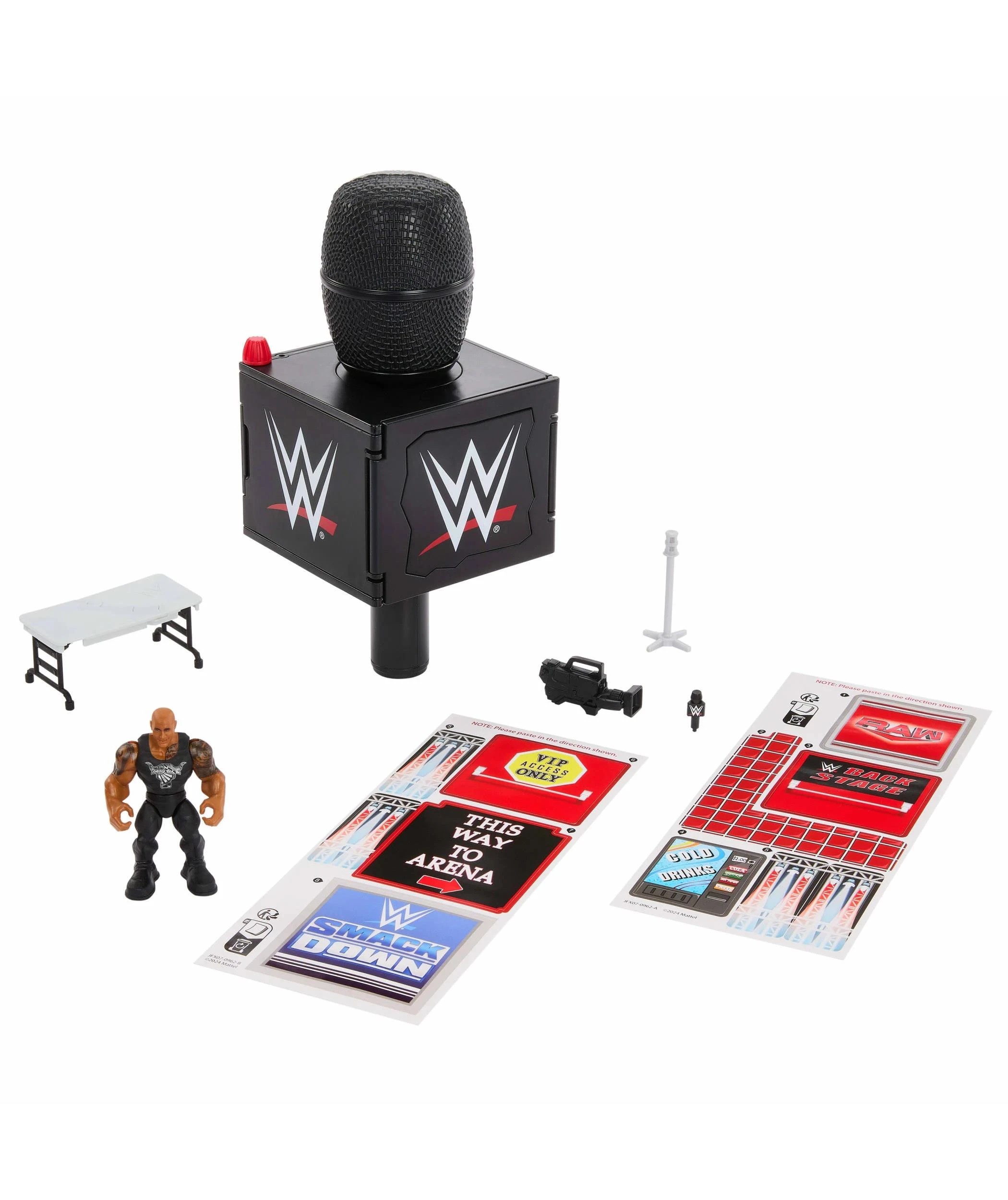 2 Mattel WWE Knuckle Crunchers Final Boss Microphone Playset - Multi, 2 of 6