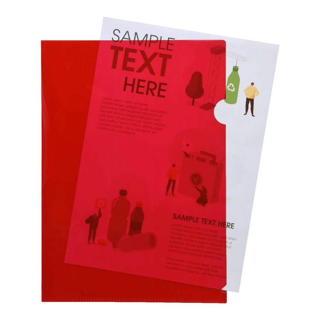 2 J.Burrows Recycled Letter File Single A4 Red, 2 of 2