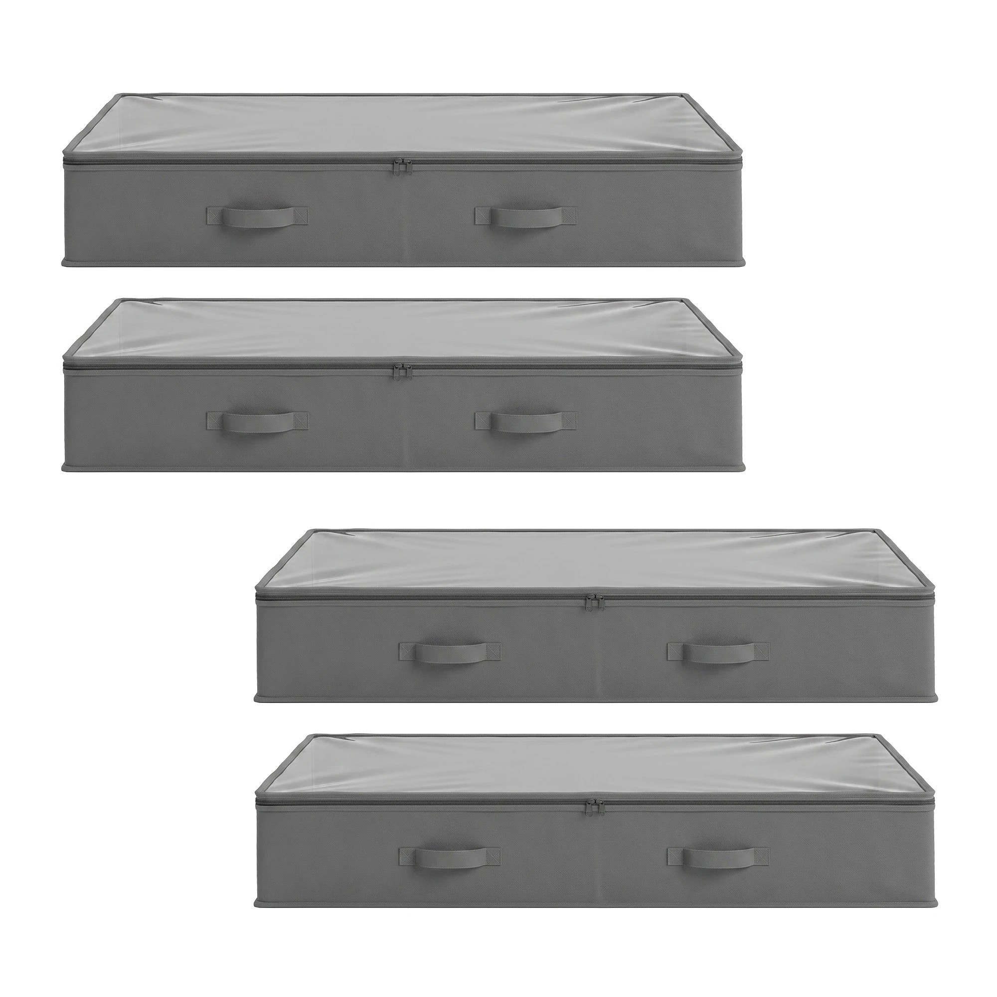3 Artiss 4X Under Bed Storage Boxes Containers 90L Fabric - Grey, 3 of 9
