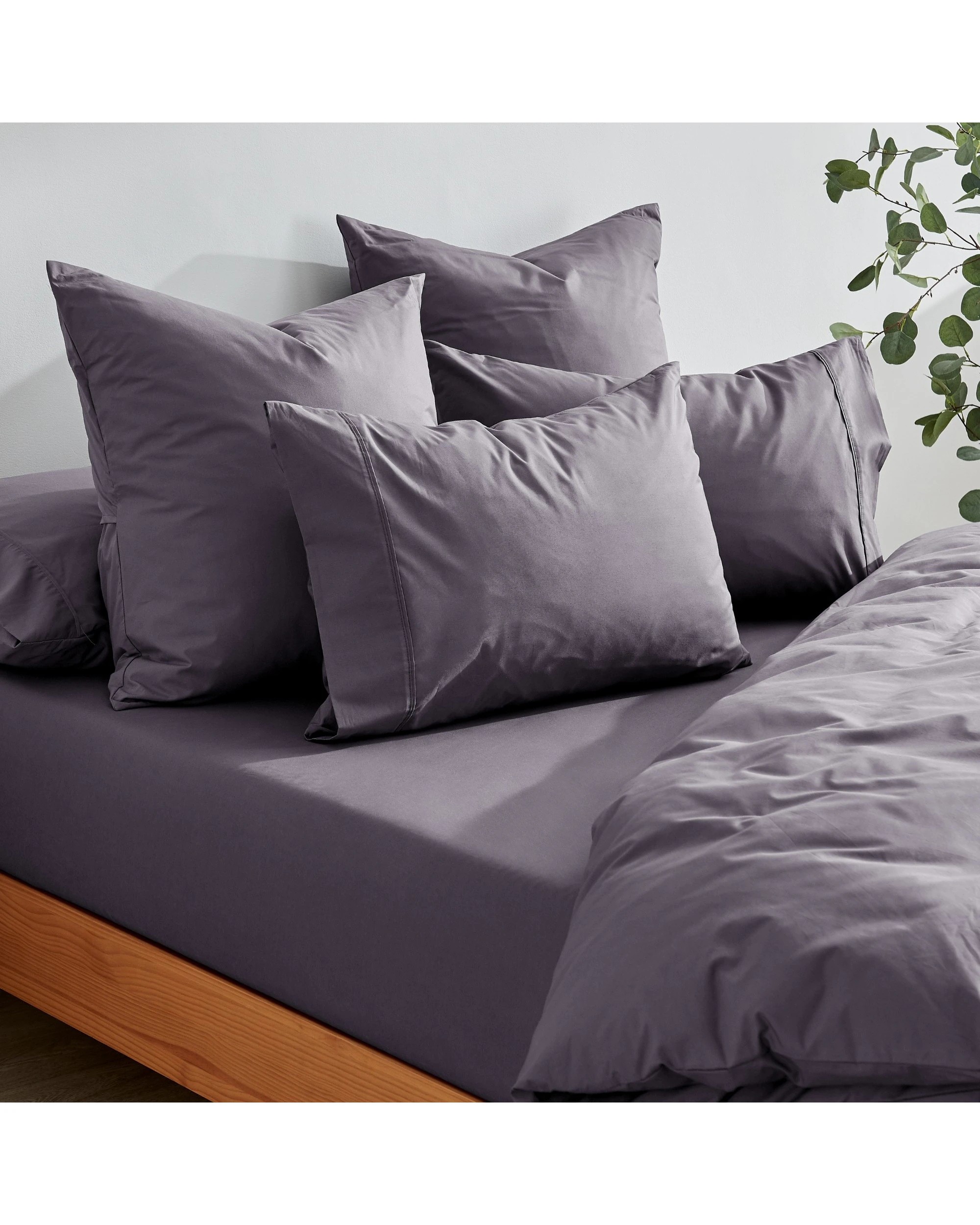 6 Dreamaker 300TC Cotton Percale Combo Fitted Sheet Set - Queen Bed - Charcoal, 6 of 8