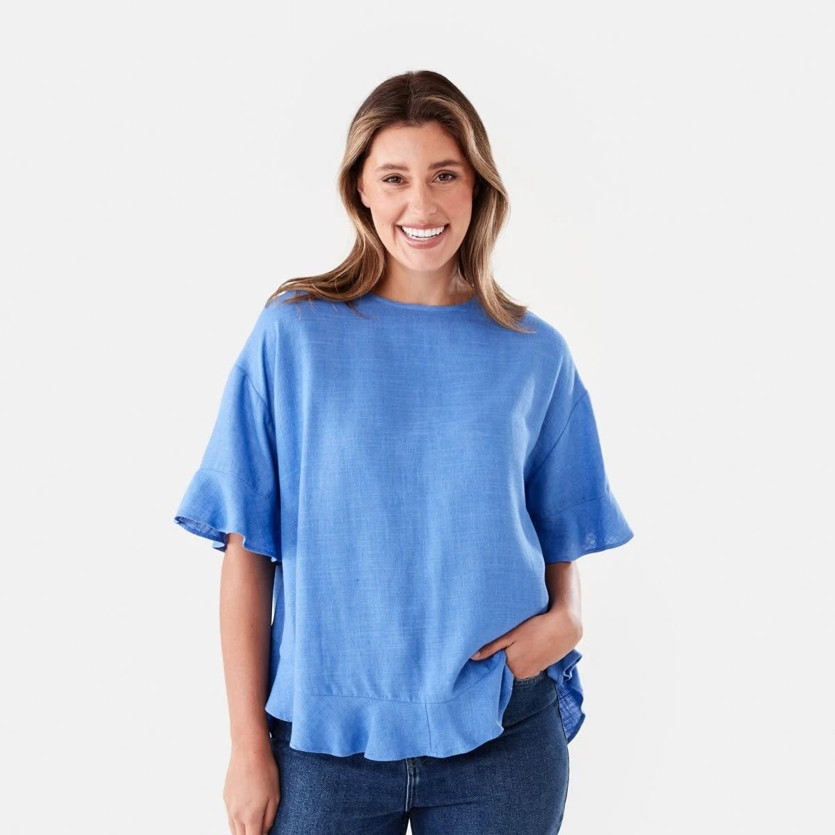 1 Short Sleeve Button Back Relaxed T-shirt BLUE MARINE, 1 of 7