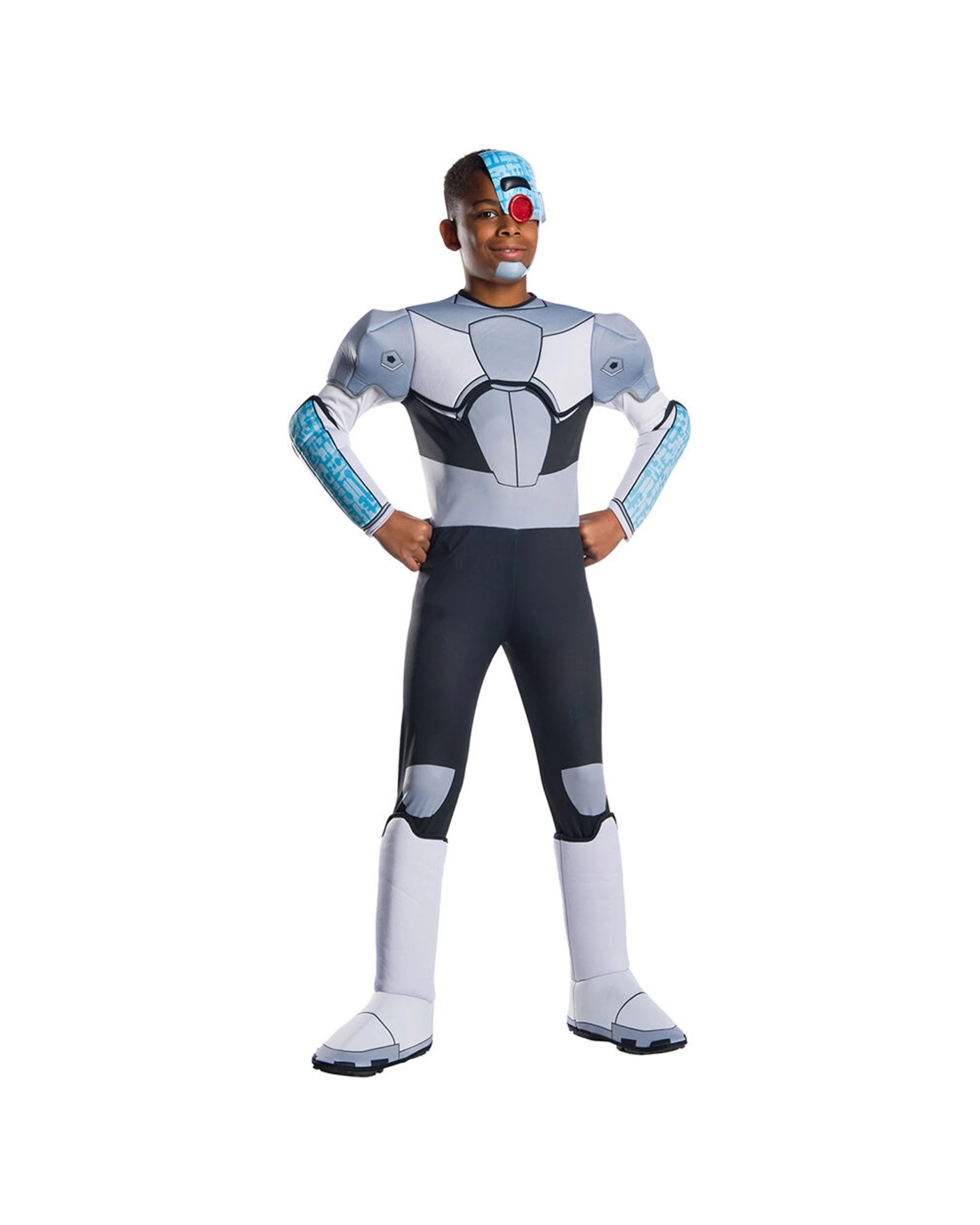 1 Dc Comics Cyborg Deluxe Boys Dress Up Costume Size M - Multi, 1 of 1