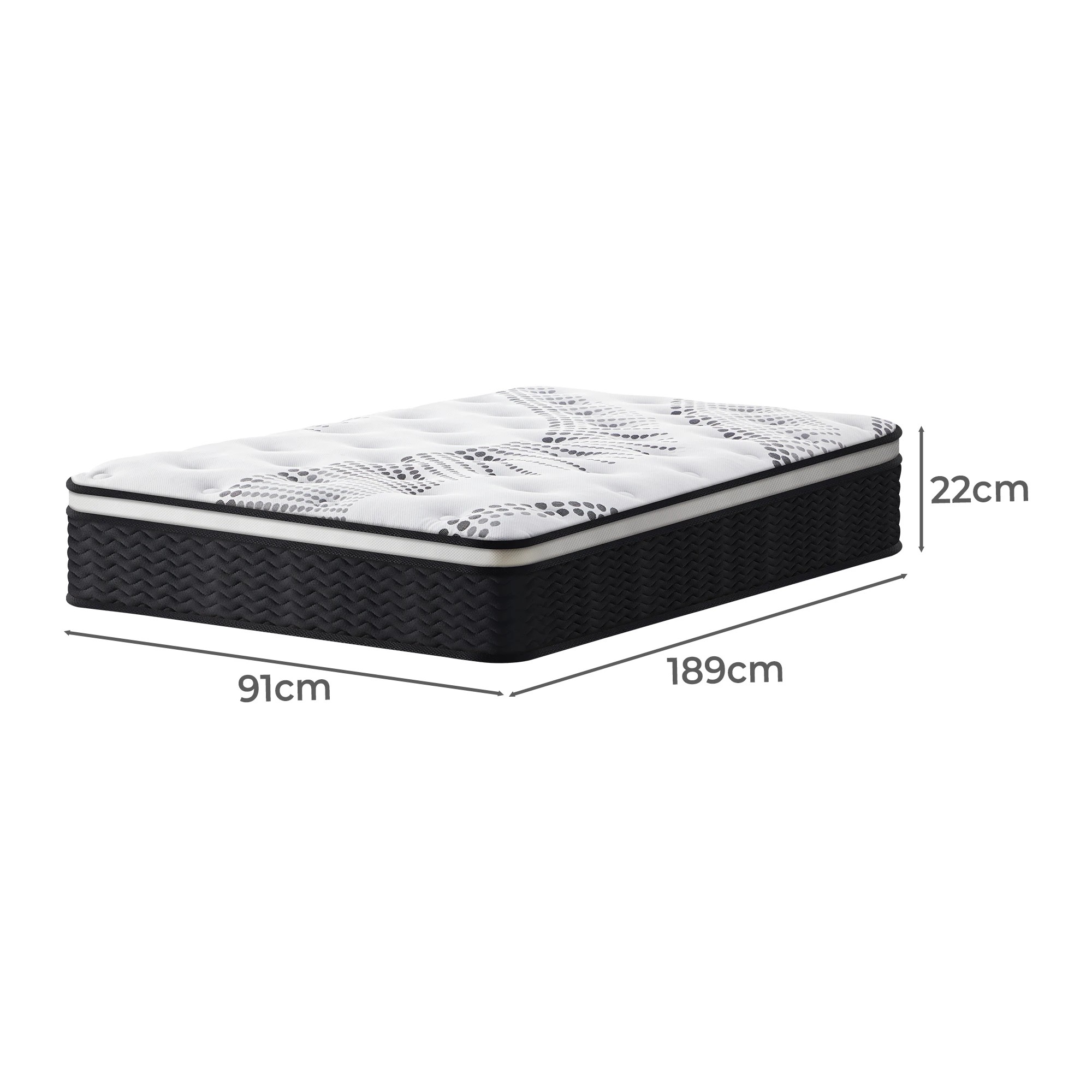 4 Bedra Bedding Single Mattress Cool Gel Foam Euro Top Bed 22cm
 - Multi, 4 of 7