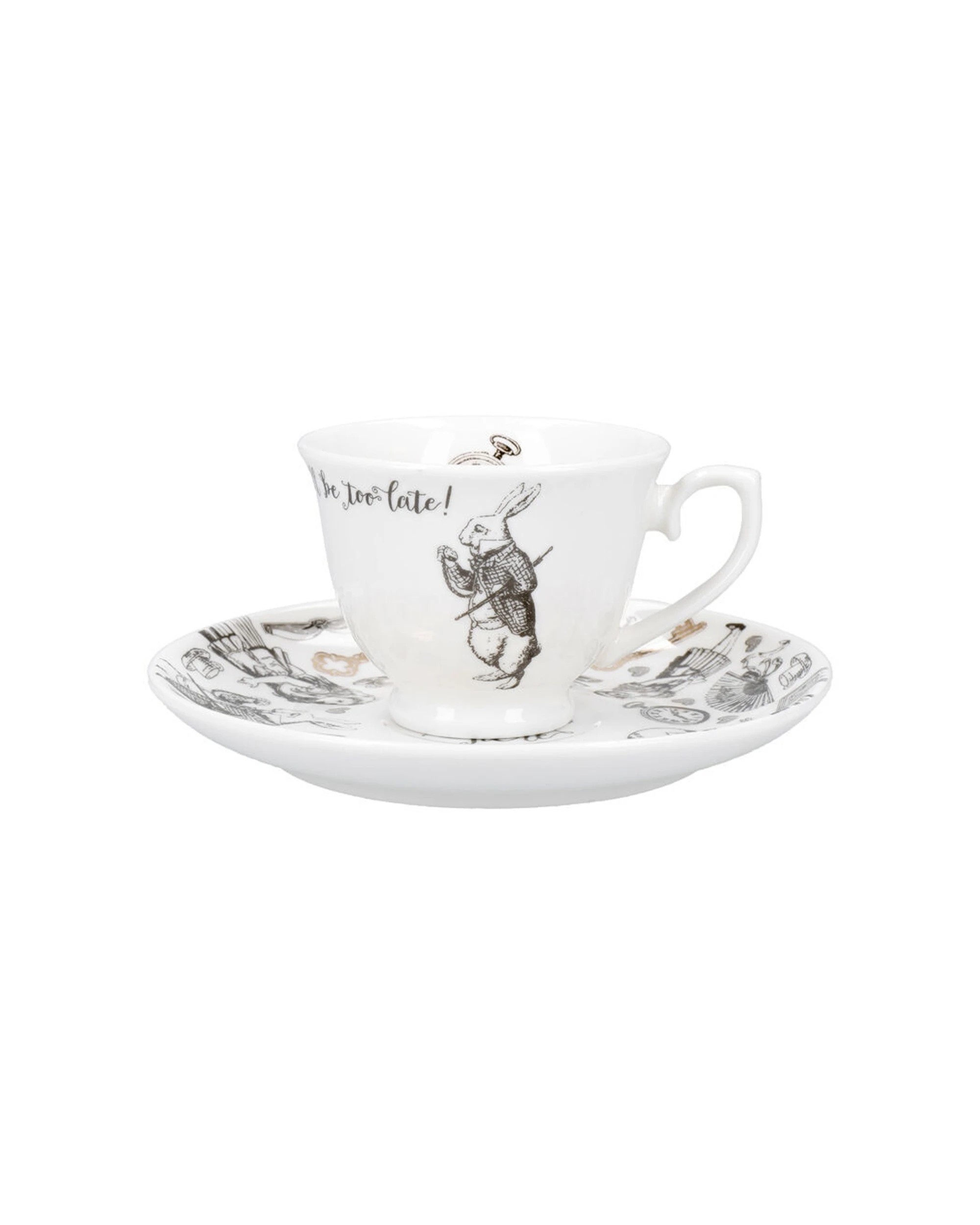 6 Mikasa 2PK Alice In Wonderland Espresso Cup And Saucer Set Fine China - Multi, 6 of 8