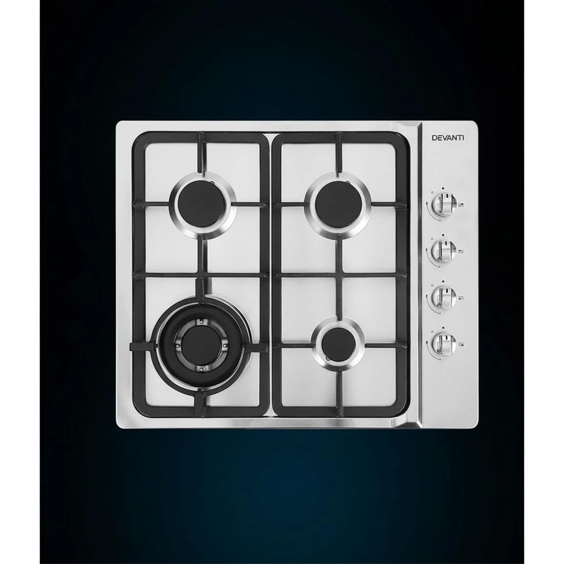 5 Devanti Gas Cooktop 60cm Stove Hob Silvir - Silver, 5 of 7