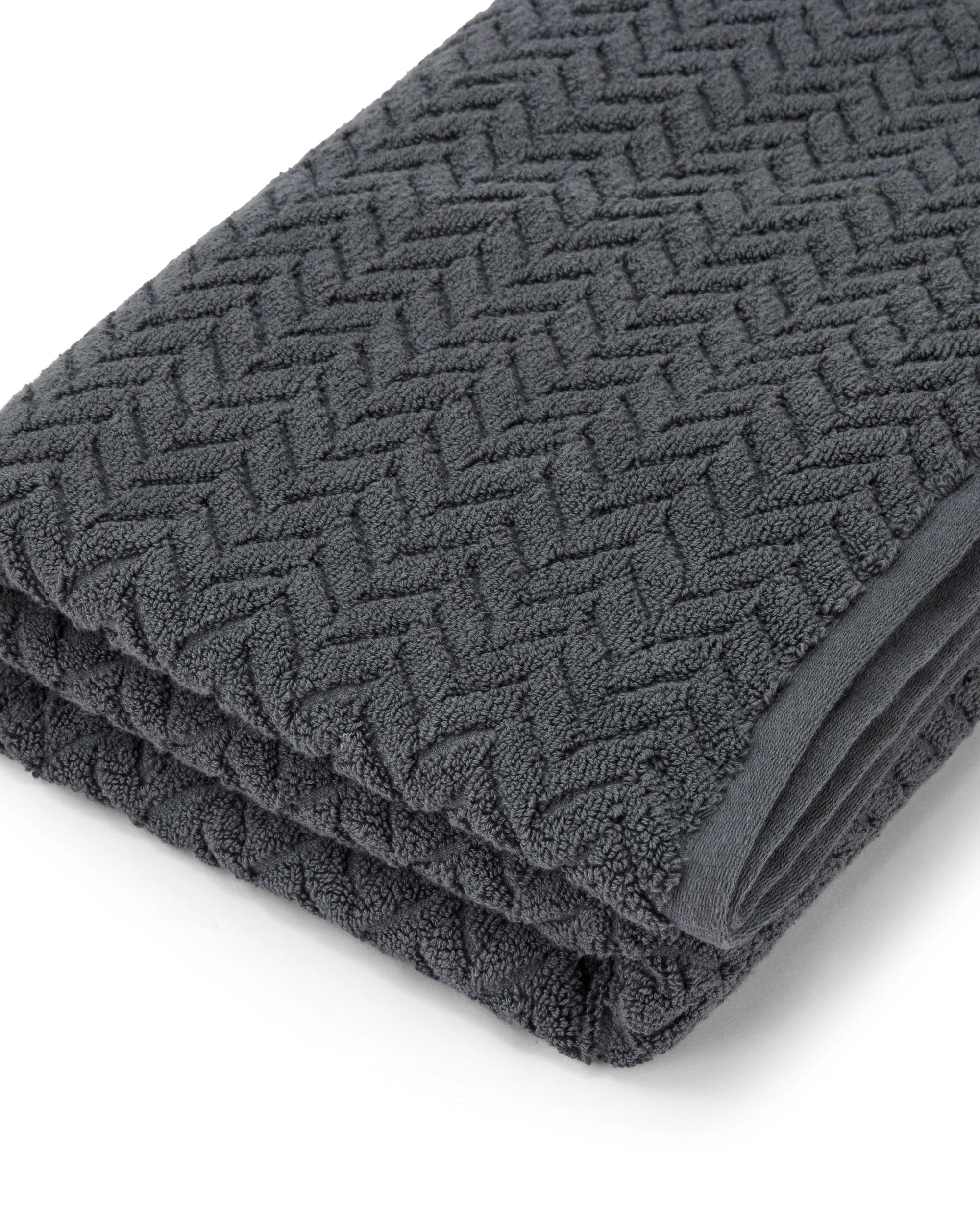 4 Chevron Cotton Bath Sheet - Grey, 4 of 6