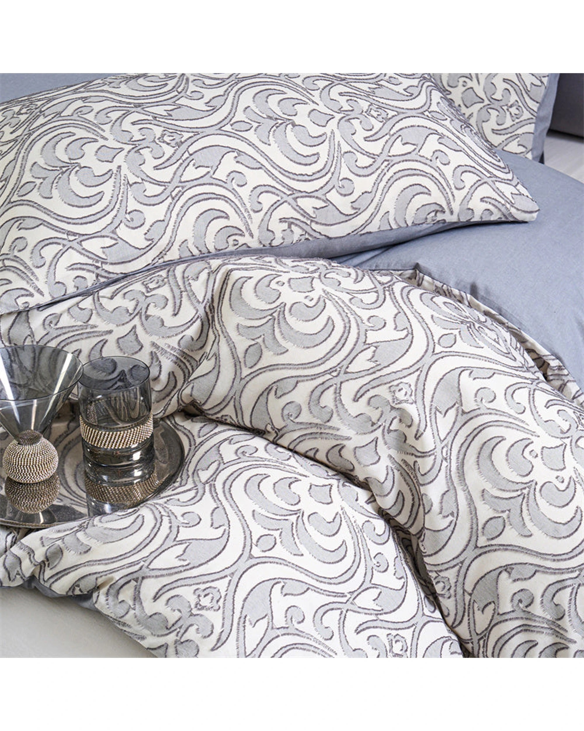 6 Cotton More 100% Cotton Cut Flower Patchwork Quilt Cover Set King - Grey, 6 of 7