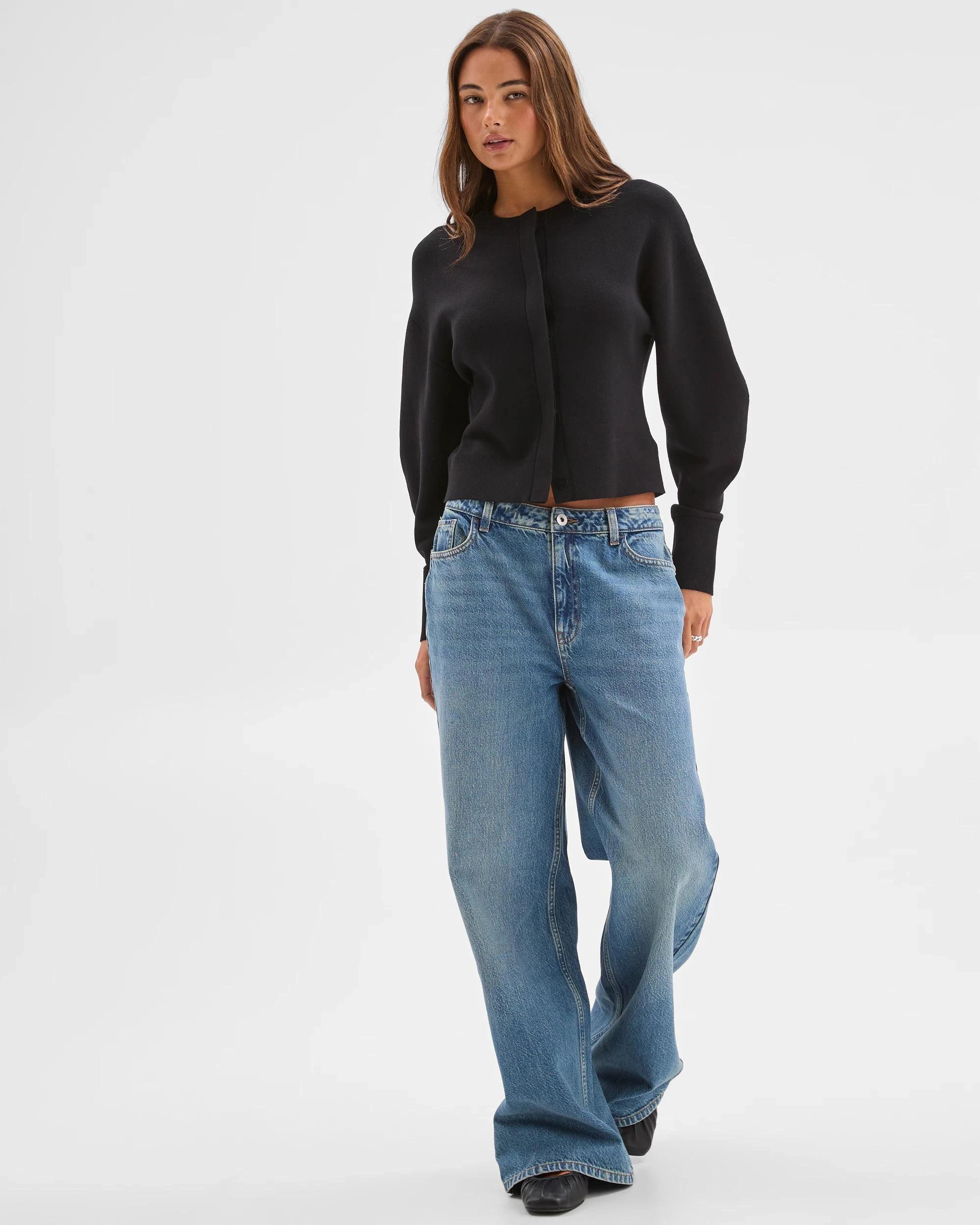 2 Lily Loves Long Cocoon Sleeve Cardigan BLACK, 2 of 6