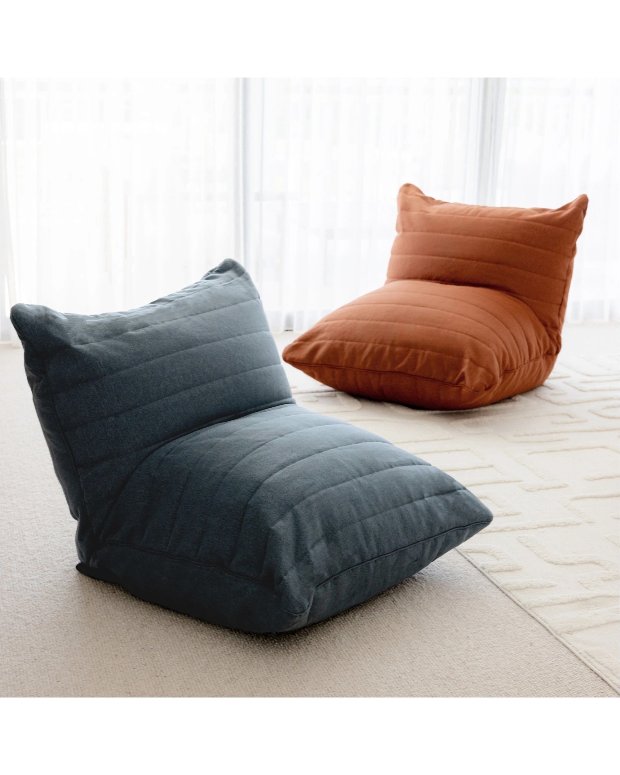 8 Cadence & Co. Linoire Quilted Beanbag Lounger Cover - Rust, 8 of 10