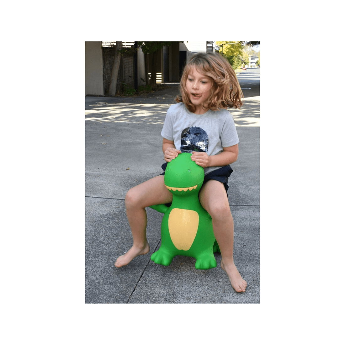 4 Kaper Kidz Bouncy Rider Zappy The T-rex Kids Ride On Bouncer Toy 12m Plus - Green, 4 of 4