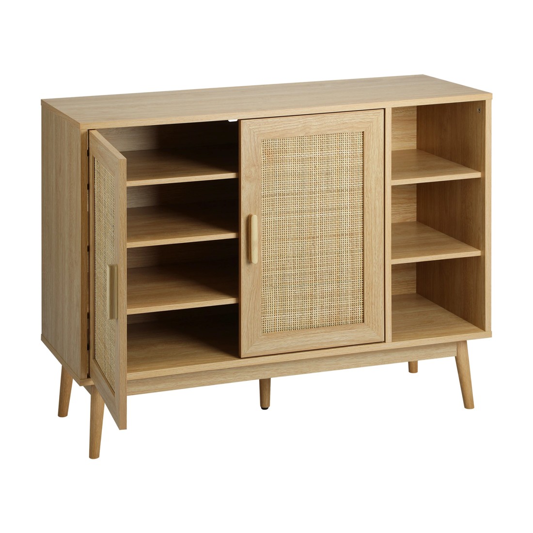 4 Oikiture Shoe Rack Shoes Storage Cabinet Sideboard Organiser Rattan Cupboard
 - Natural, 4 of 6
