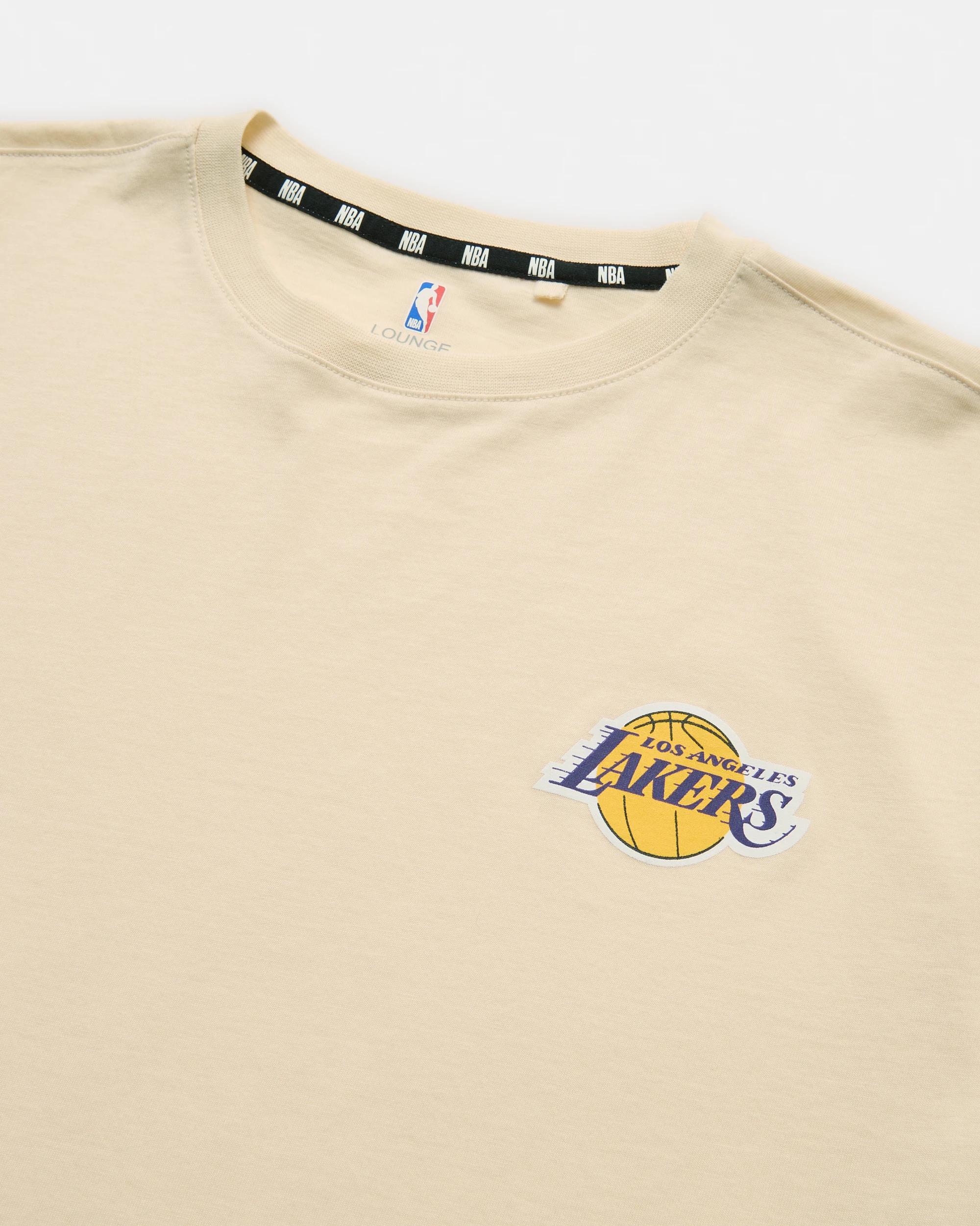 10 Official NBA Lounge T-shirt BEIGE LAKERS, 10 of 10