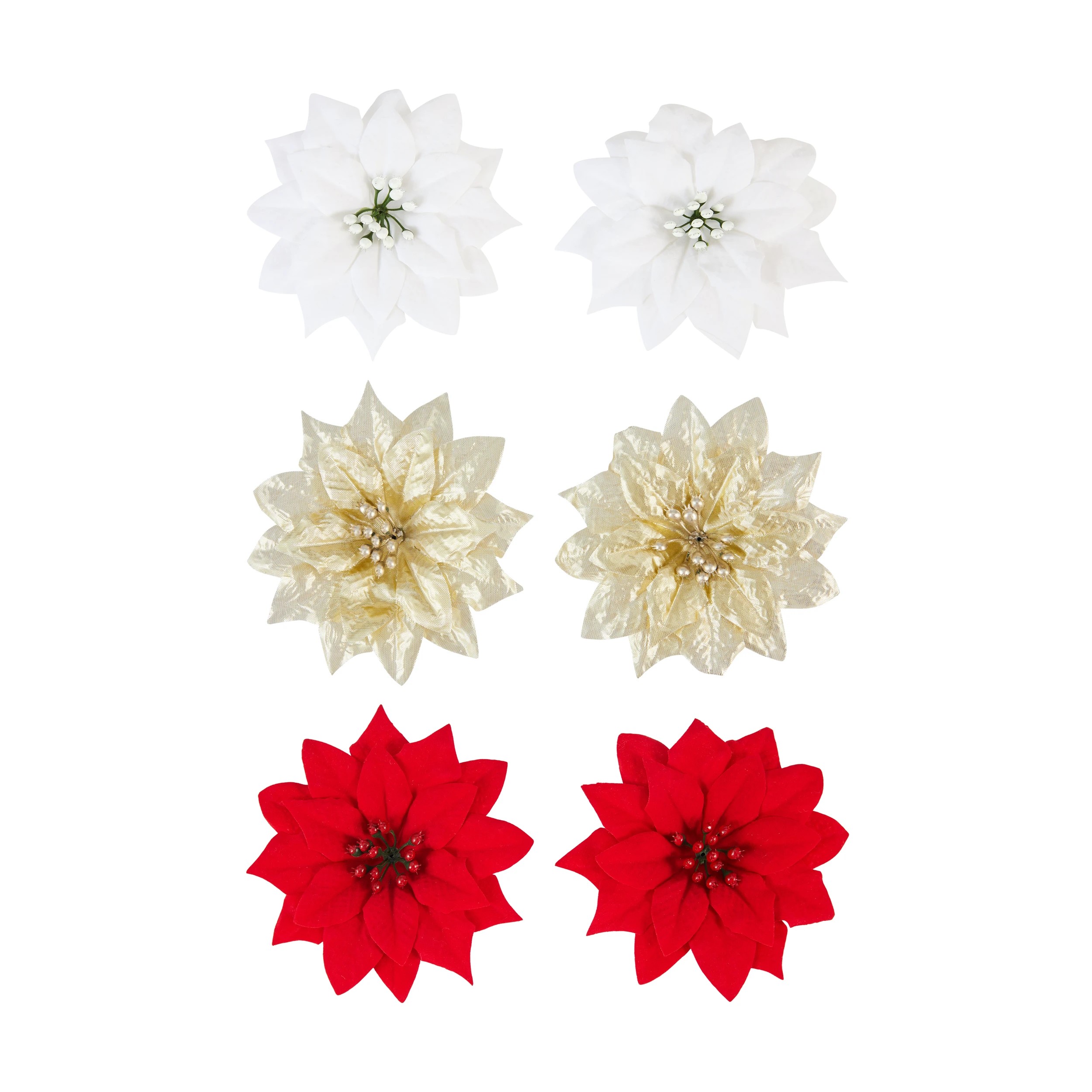 2 2 Pack Poinsettia Clips - Assorted, 2 of 3