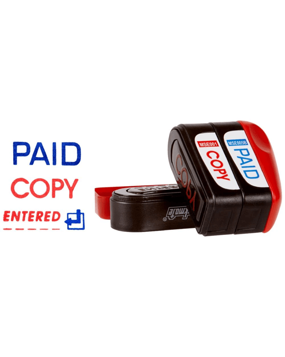 Deskmate Pre-inked Multi-stamp Stacker Paid, Copy and Entered