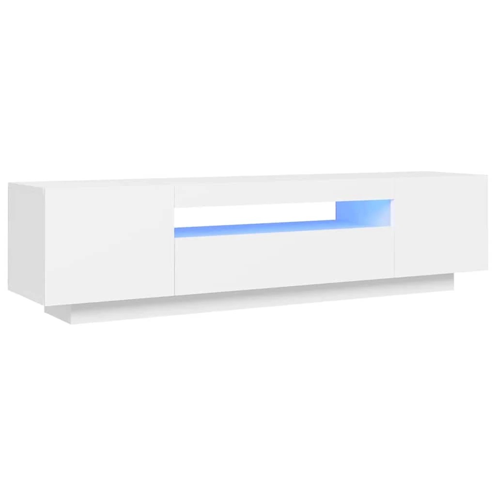 1 Vidaxl Tv Cabinet With Led Lights - White, 1 of 10