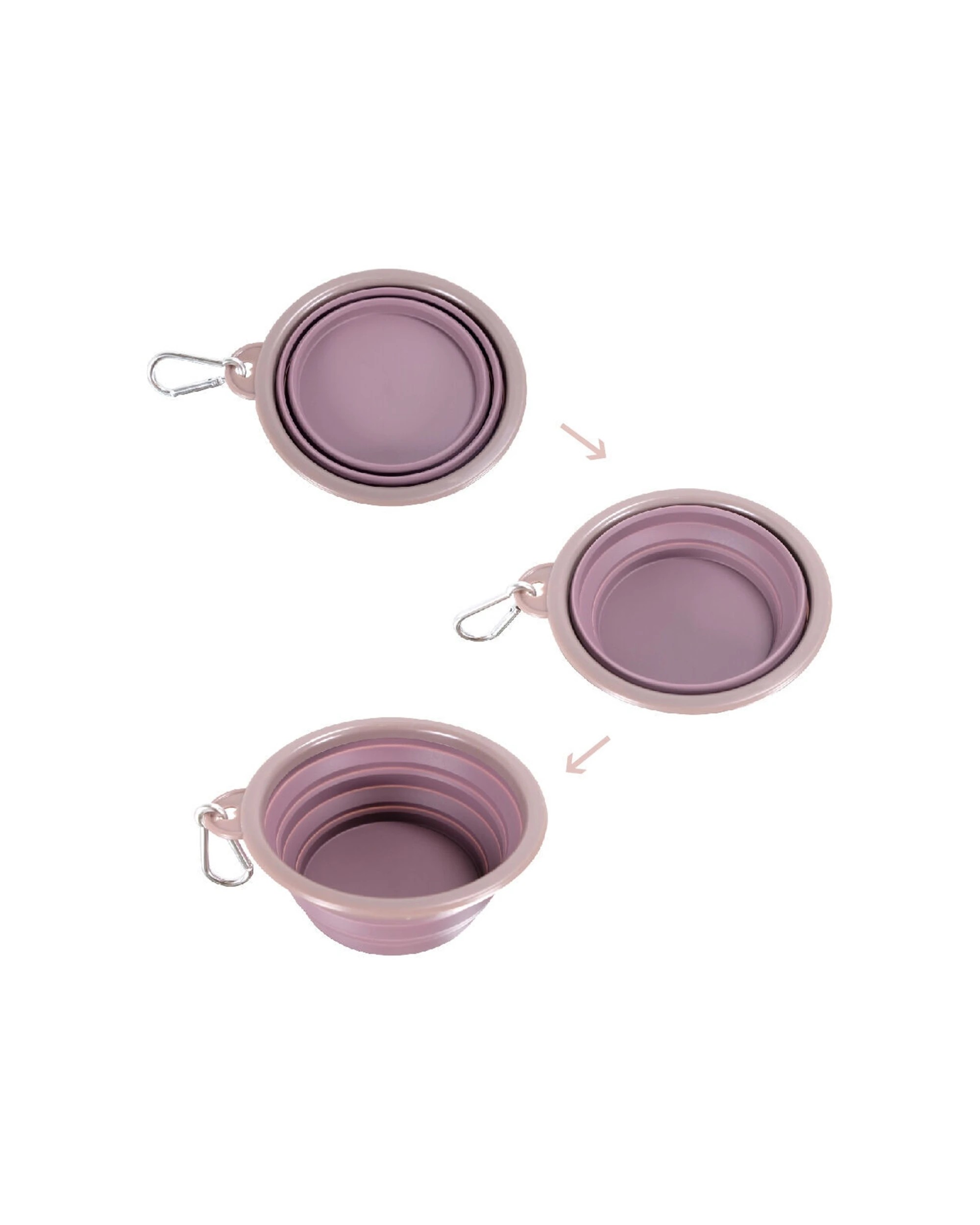 2 Ibiyaya Quick Bite Collapsible Pet Bowl For Food And Water Portable Design - Pink, 2 of 2