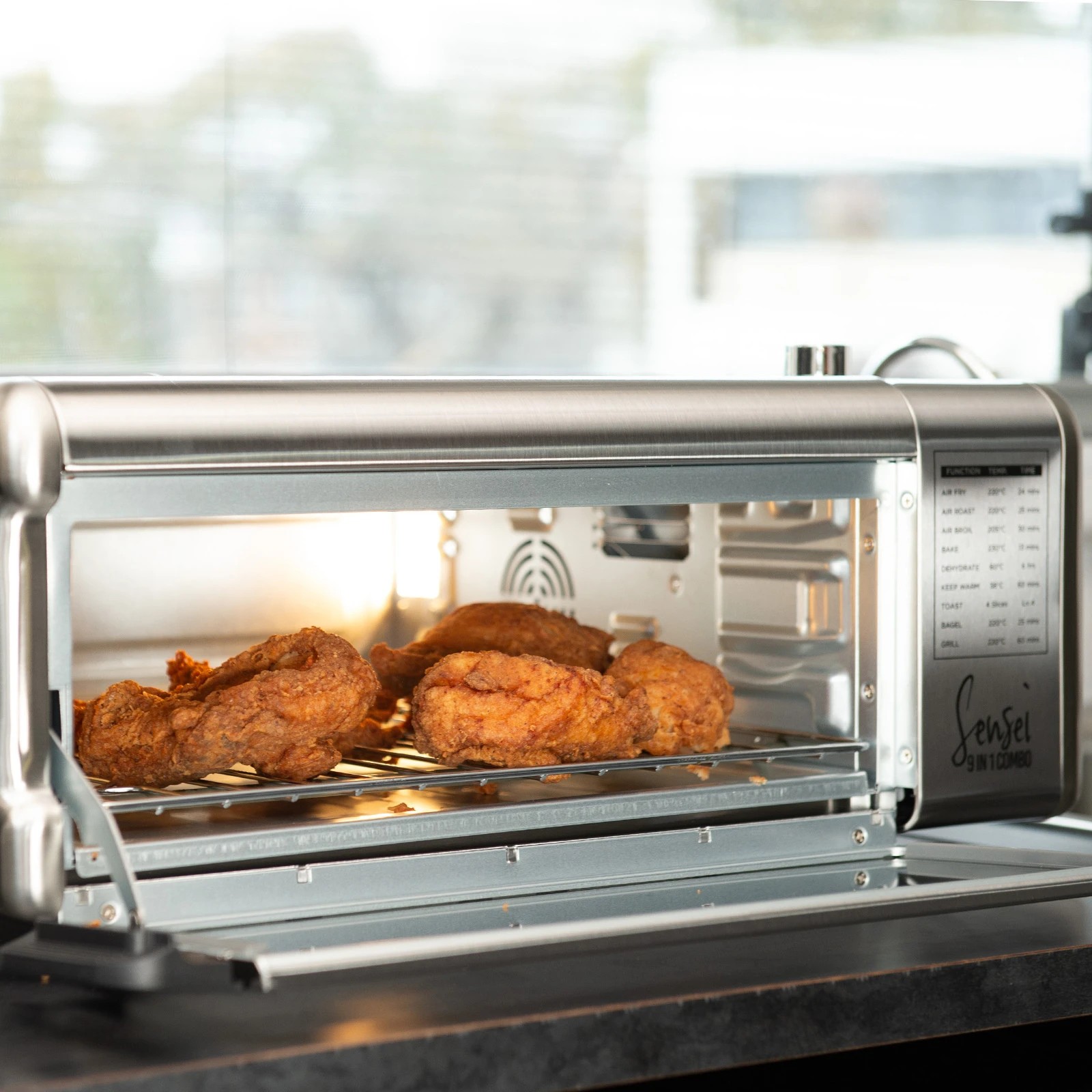 3 Kitchen Couture 9-In-1 Sensei XL Flip Air Fryer Oven Grill Stainless Steel - Silver, 3 of 7