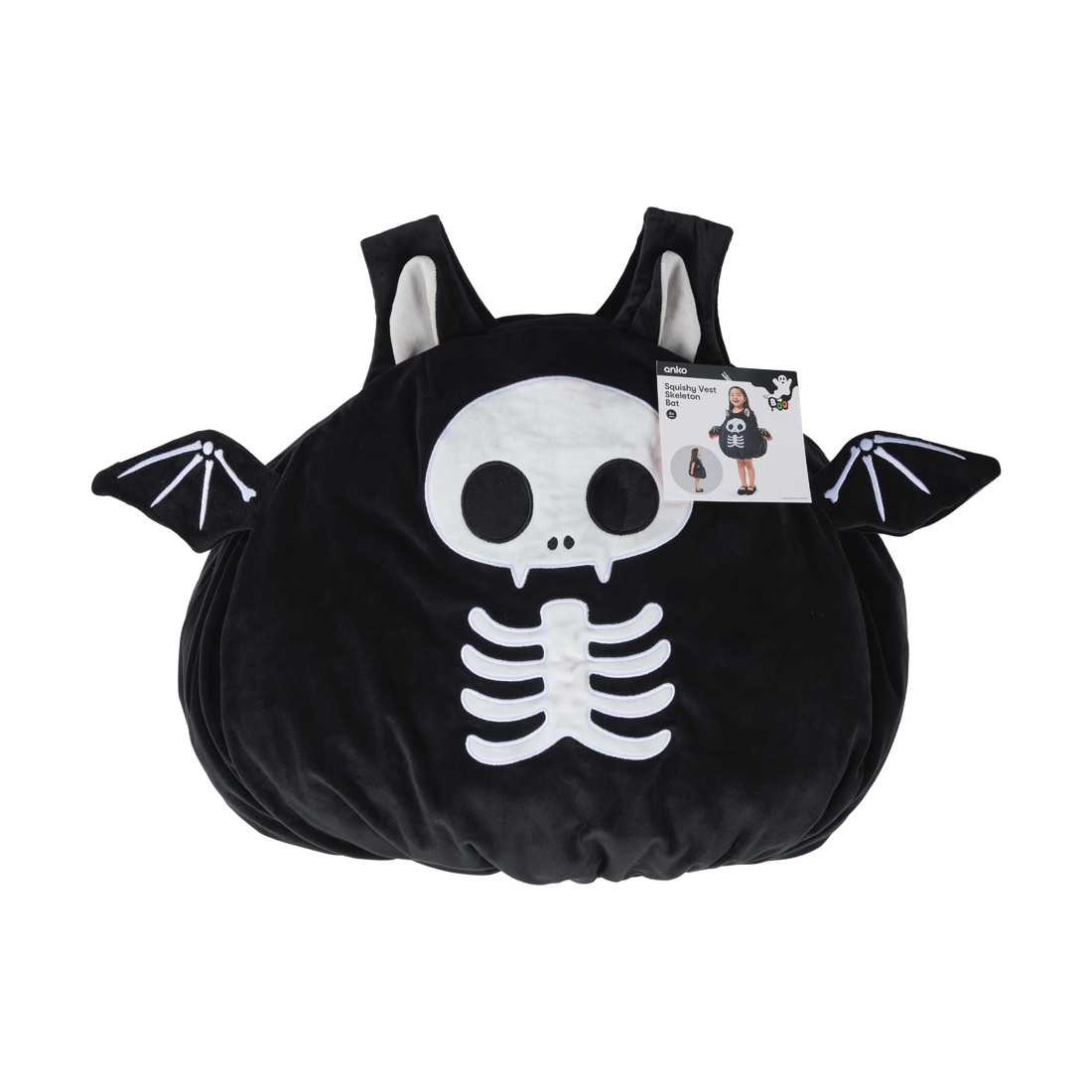 8 Squishy Vest Skeleton Bat Costume - Ages 4+, 8 of 8