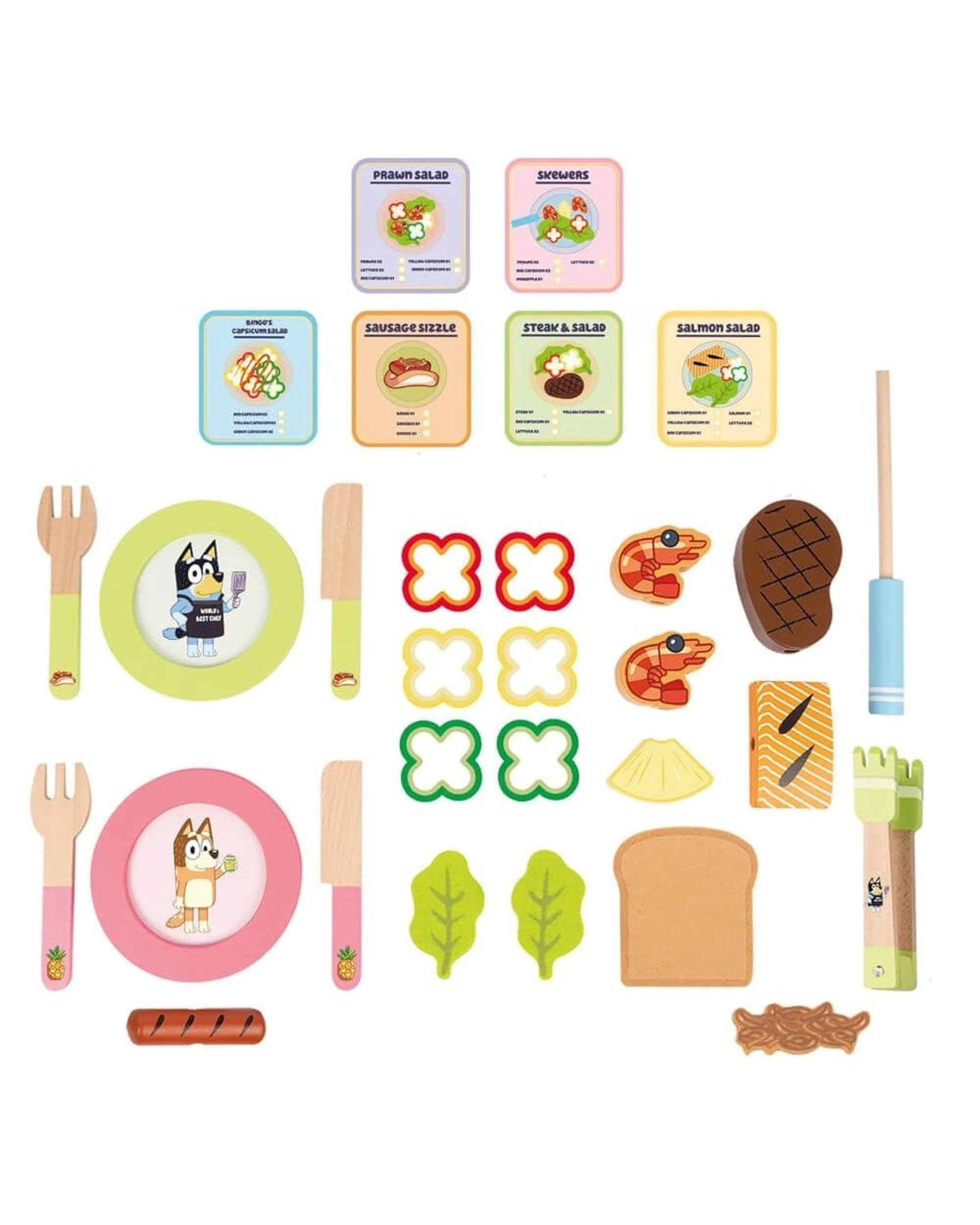 3 Bluey Wooden Tabletop BBQ Set, 3 of 6