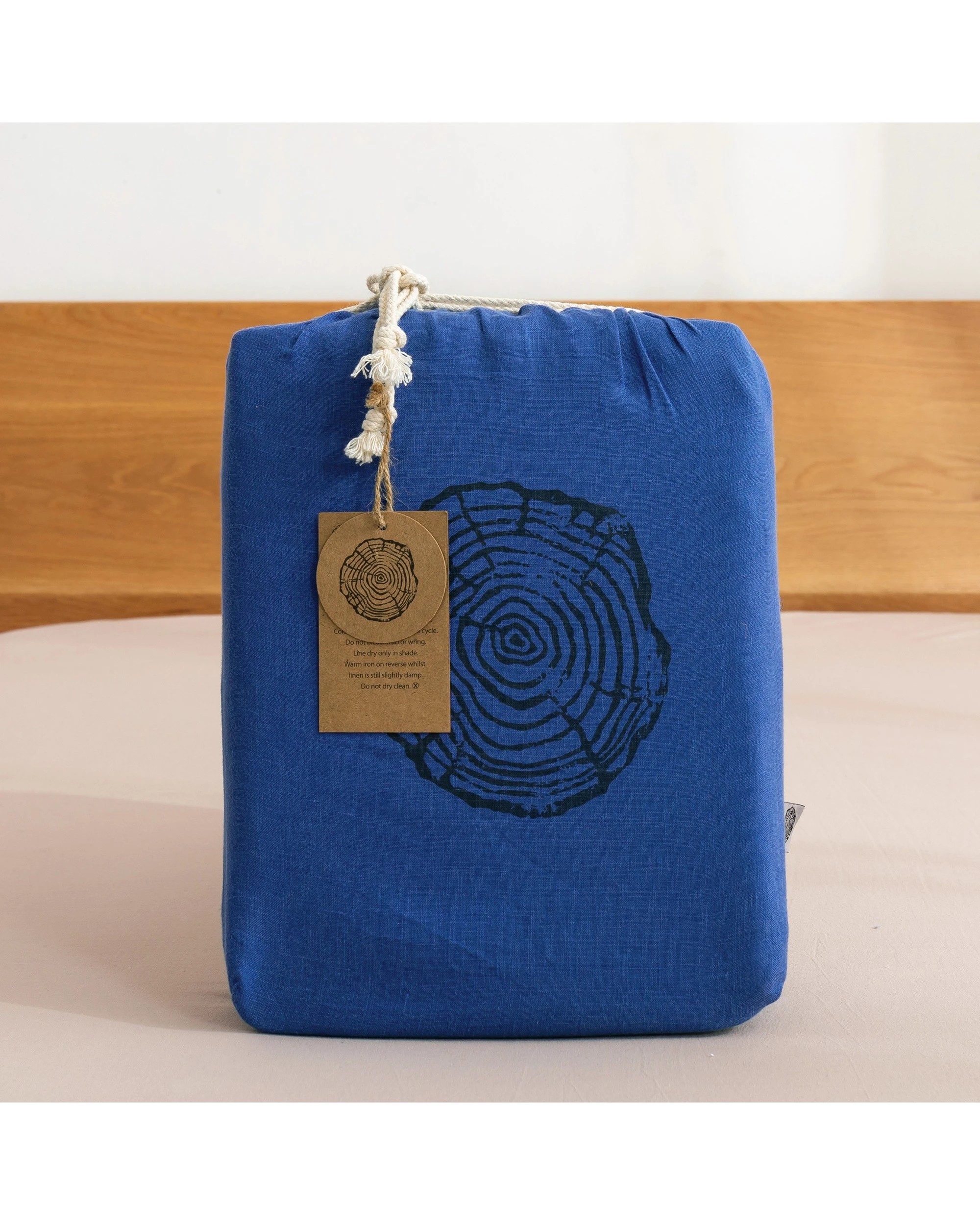 10 Natural Home 100% European Flax Linen Sheet Set - Single Bed - Deep Blue, 10 of 10