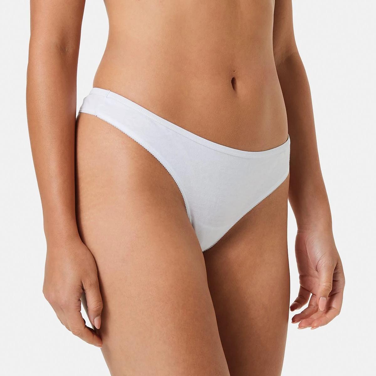 6 2 Pack Cotton Kelsey G-String Briefs Black Wht, 6 of 7