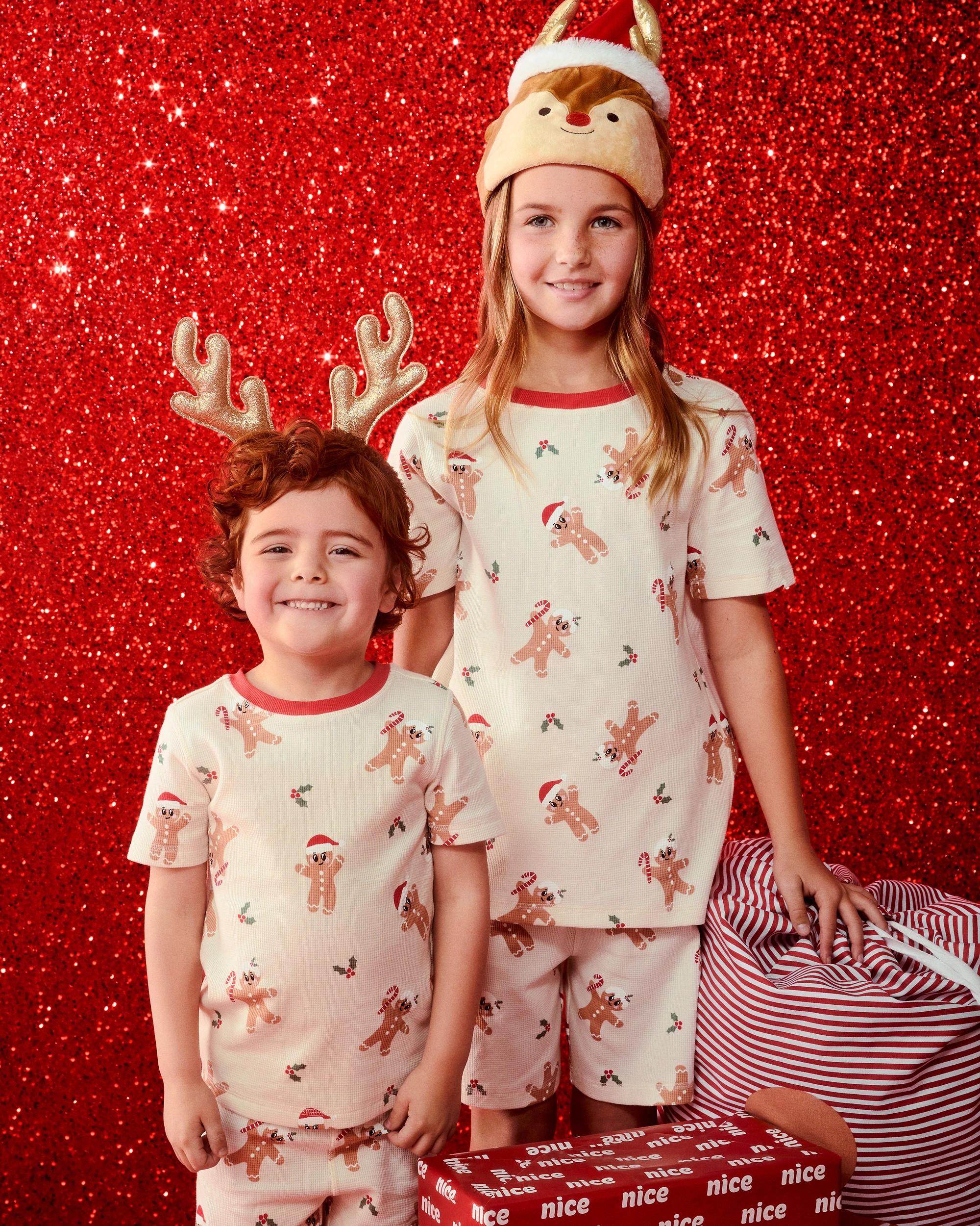 6 Target Family Matching Christmas Gingerbread Australian Cotton Older Kids Waffle Pyjama Set GINGERBREAD, 6 of 7