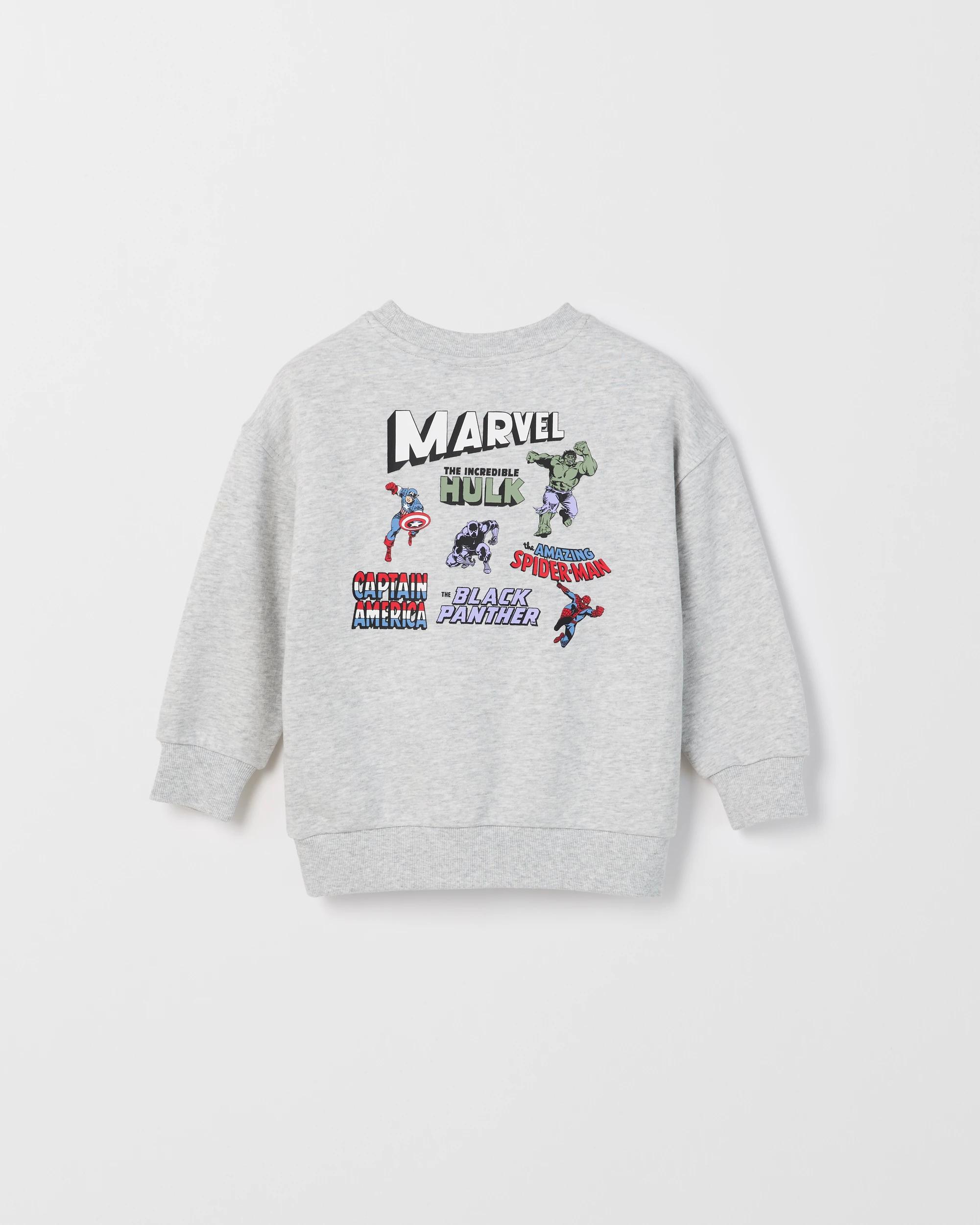 3 Disney Marvel Australian Cotton Blend Long Sleeve Sweat Top GREY MARLE, 3 of 3