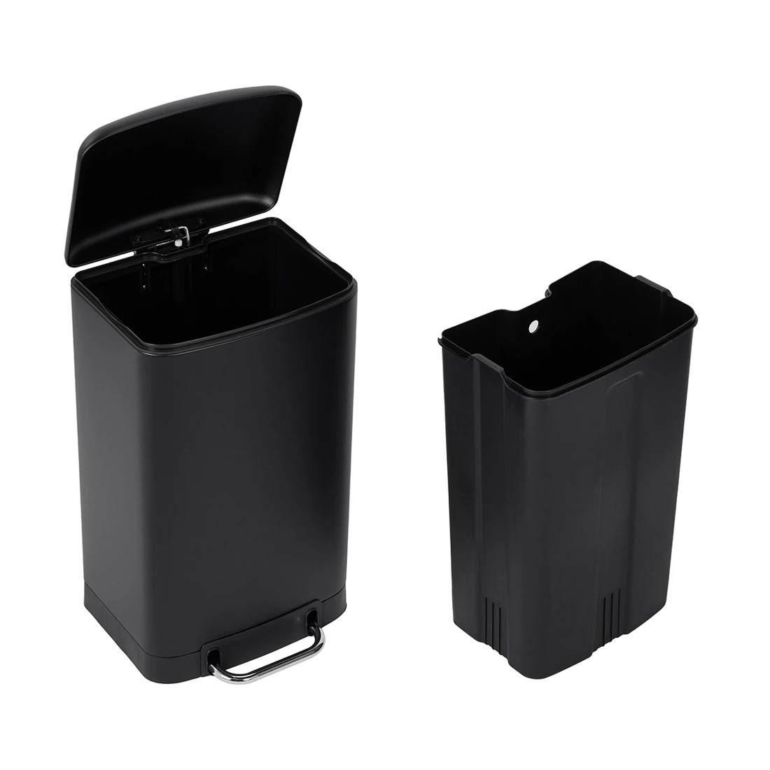 4 30L Rectangular Pedal Bin - Matte Black, 4 of 7