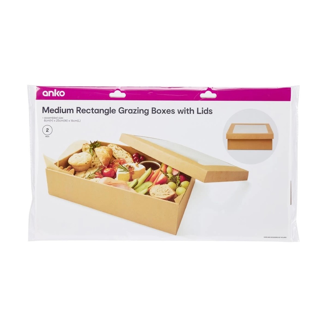 7 2 Pack Medium Rectangle Grazing Boxes with Lids, 7 of 7