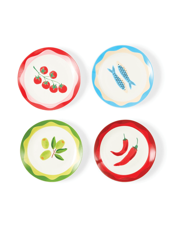 4 Pack Mediterranean Side Plates