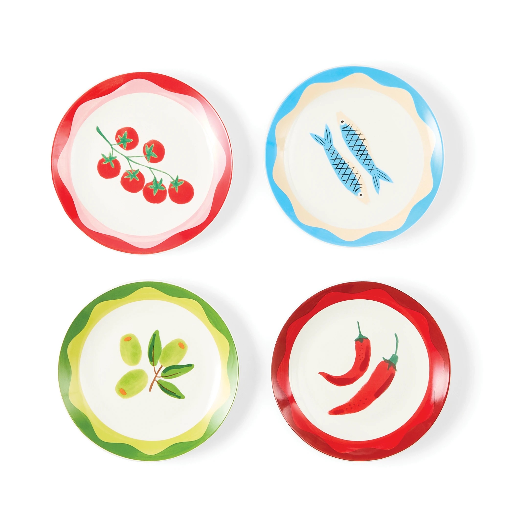 1 4 Pack Mediterranean Side Plates, 1 of 10