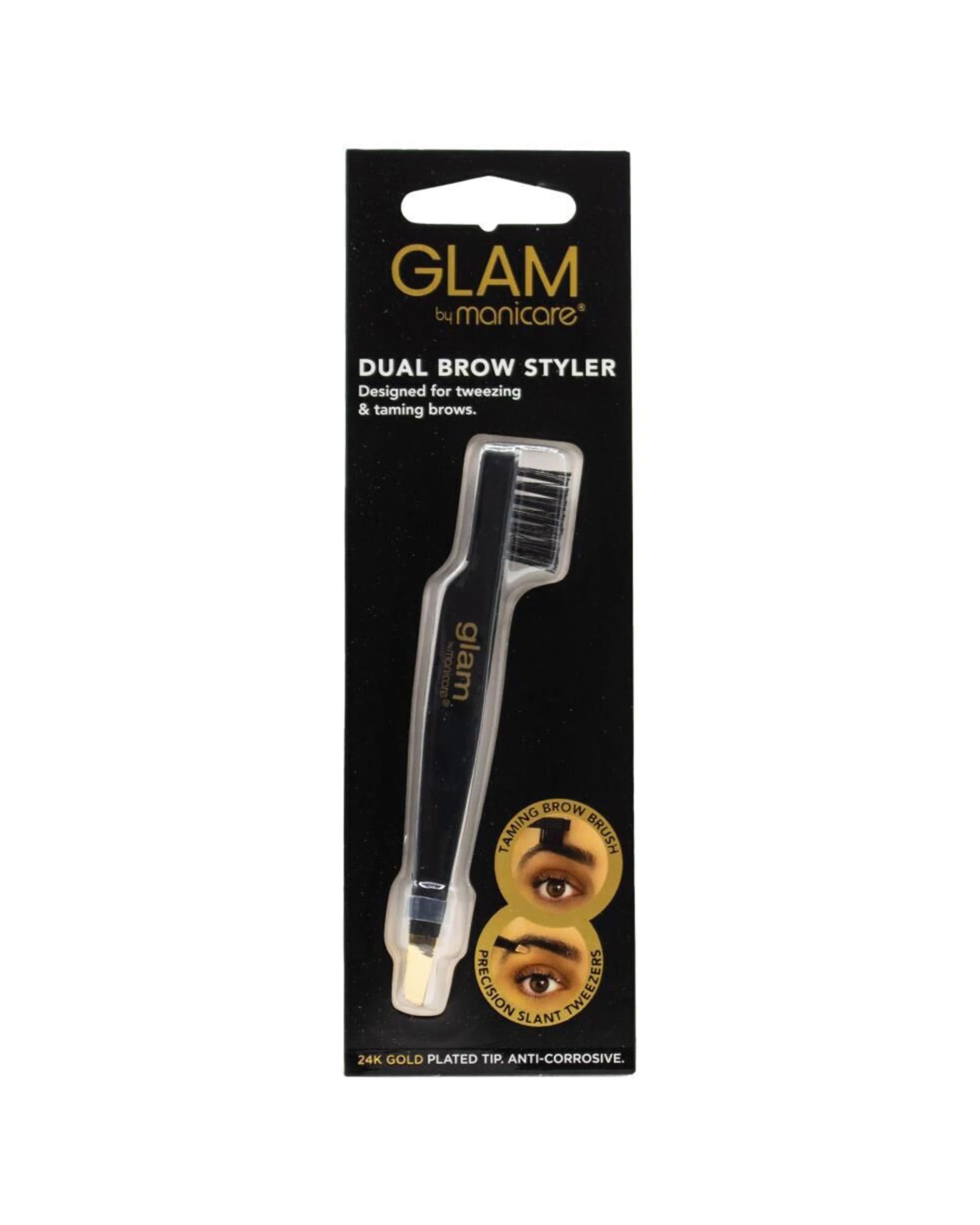 2 Glam By Manicare 3PK Dual Brow Styler Eyebrow Tweezer 24K Plated Tip - Multi, 2 of 3