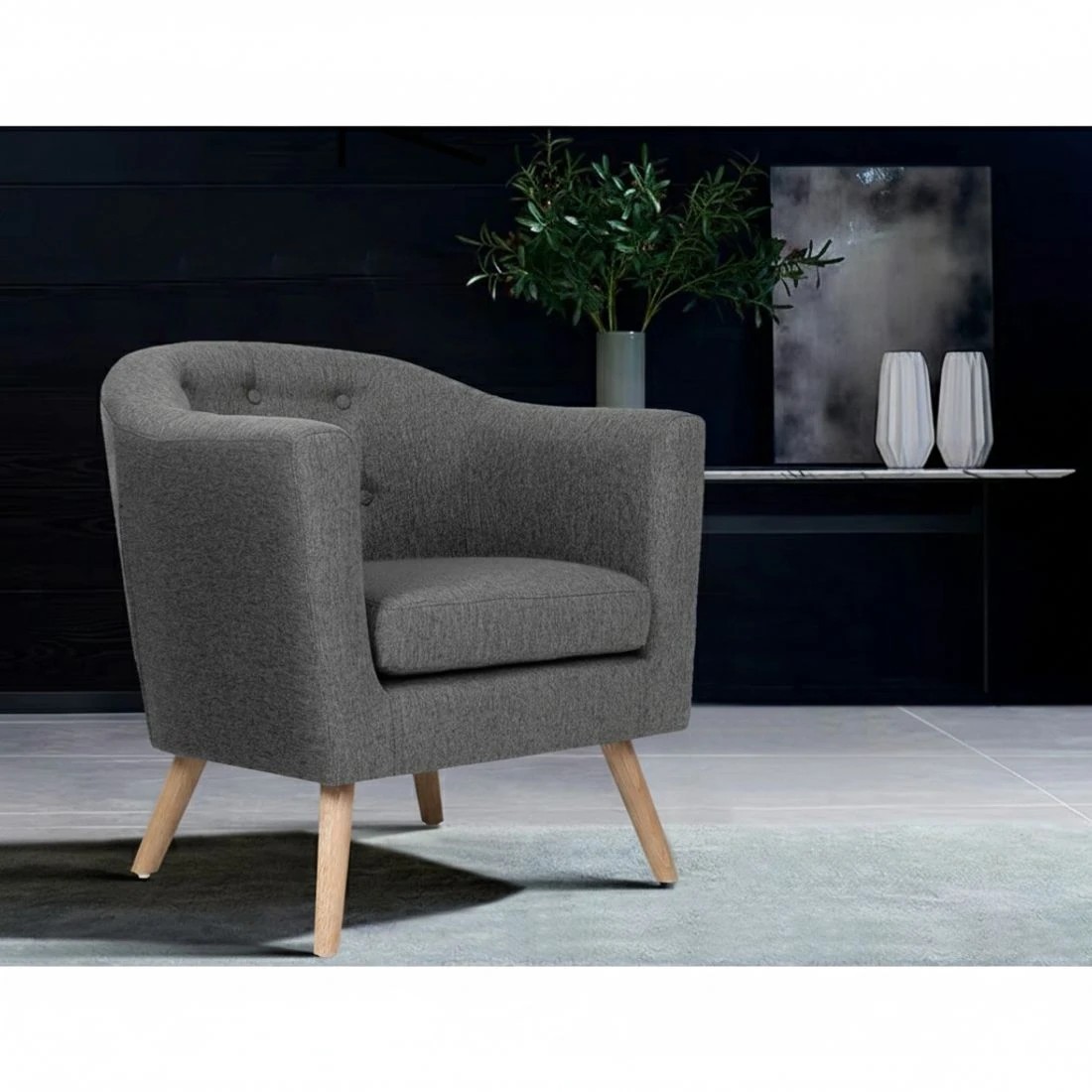 3 Artiss Armchair Tub Chair  Adora - Grey, 3 of 6