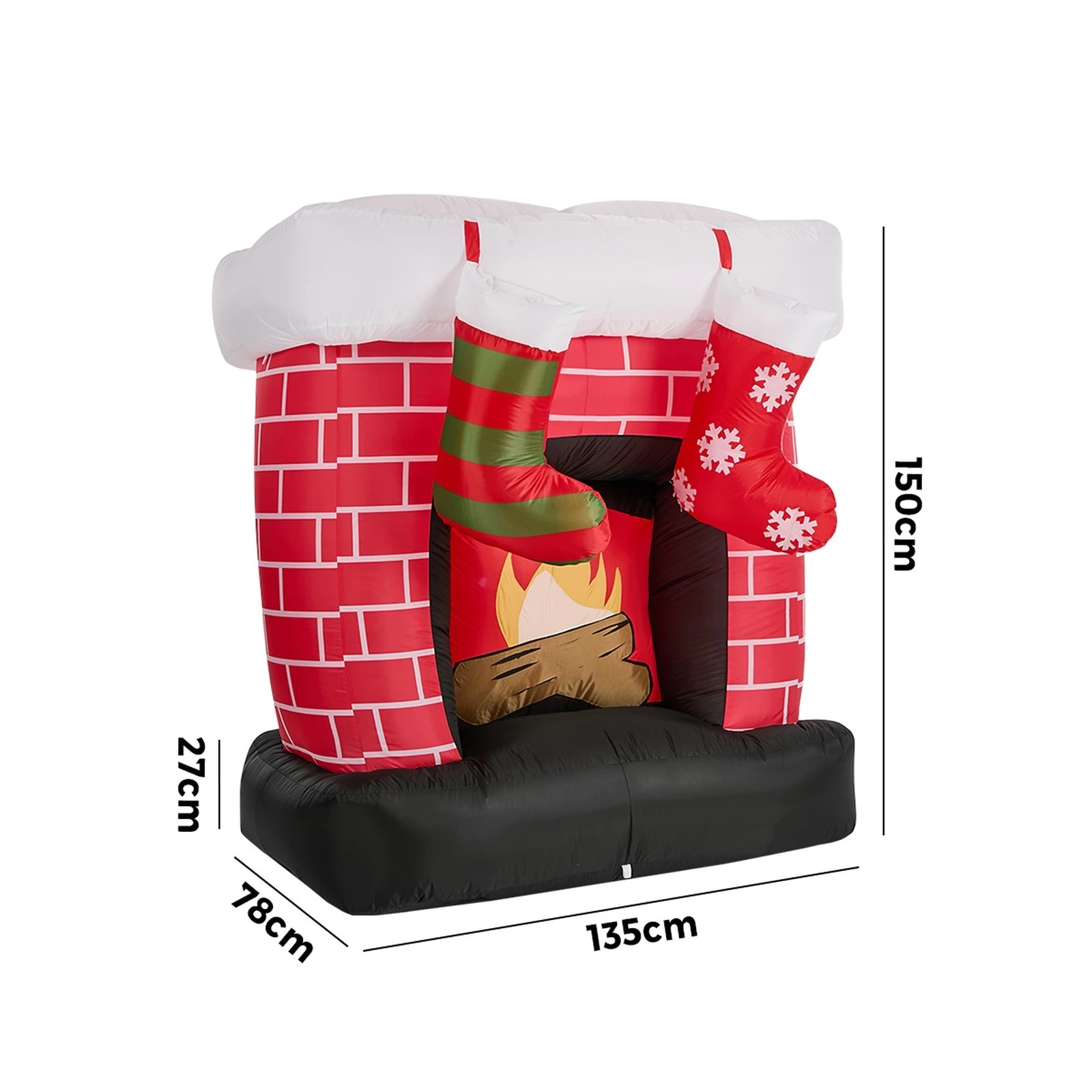 2 Tinseltown 1.5M Christmas Inflatable Fireplace LED Light Indoor Outdoor Decor - Multi, 2 of 8
