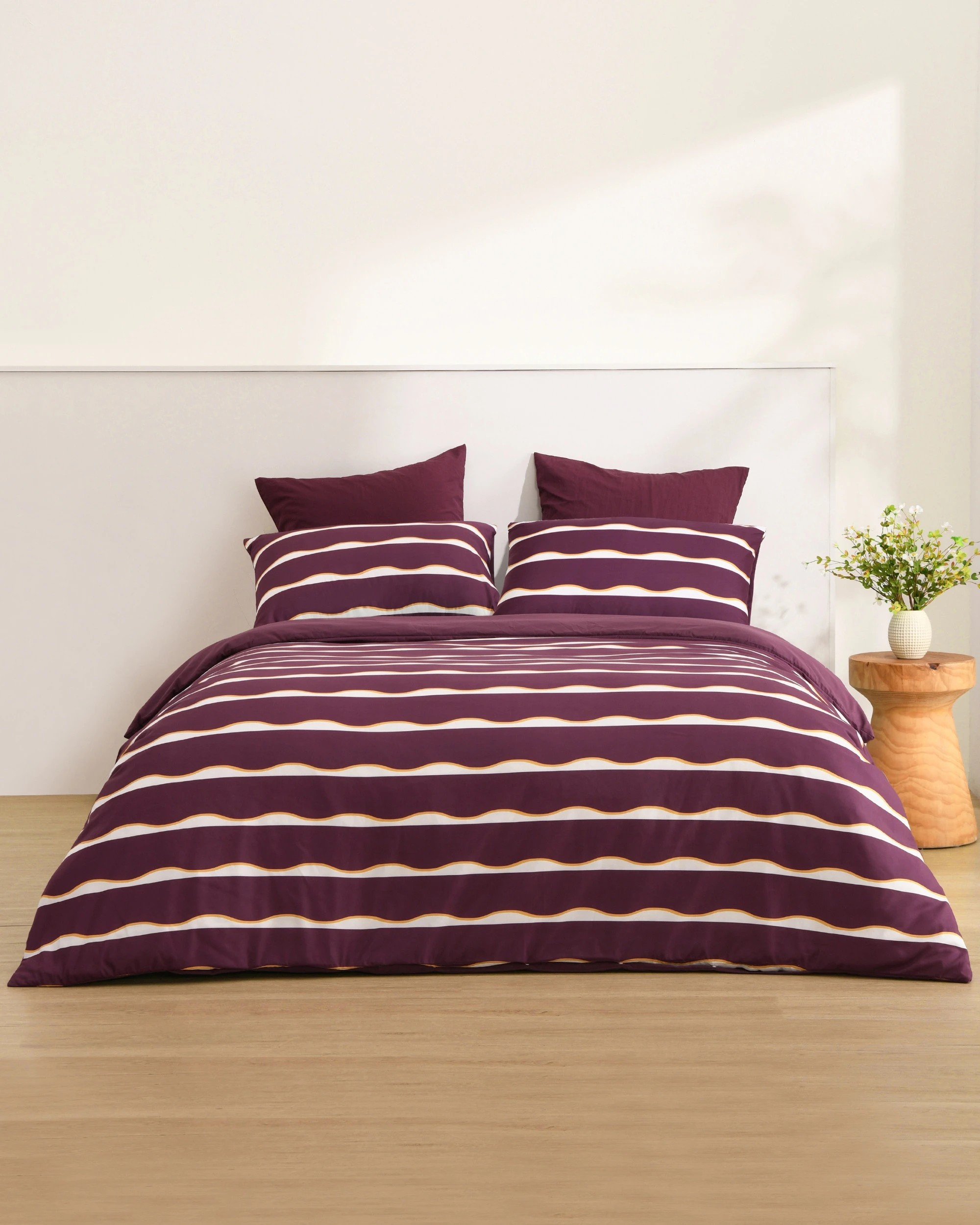 5 Dreamaker Noa Quilt Cover Set - King Bed - Cherry/Mustard, 5 of 5