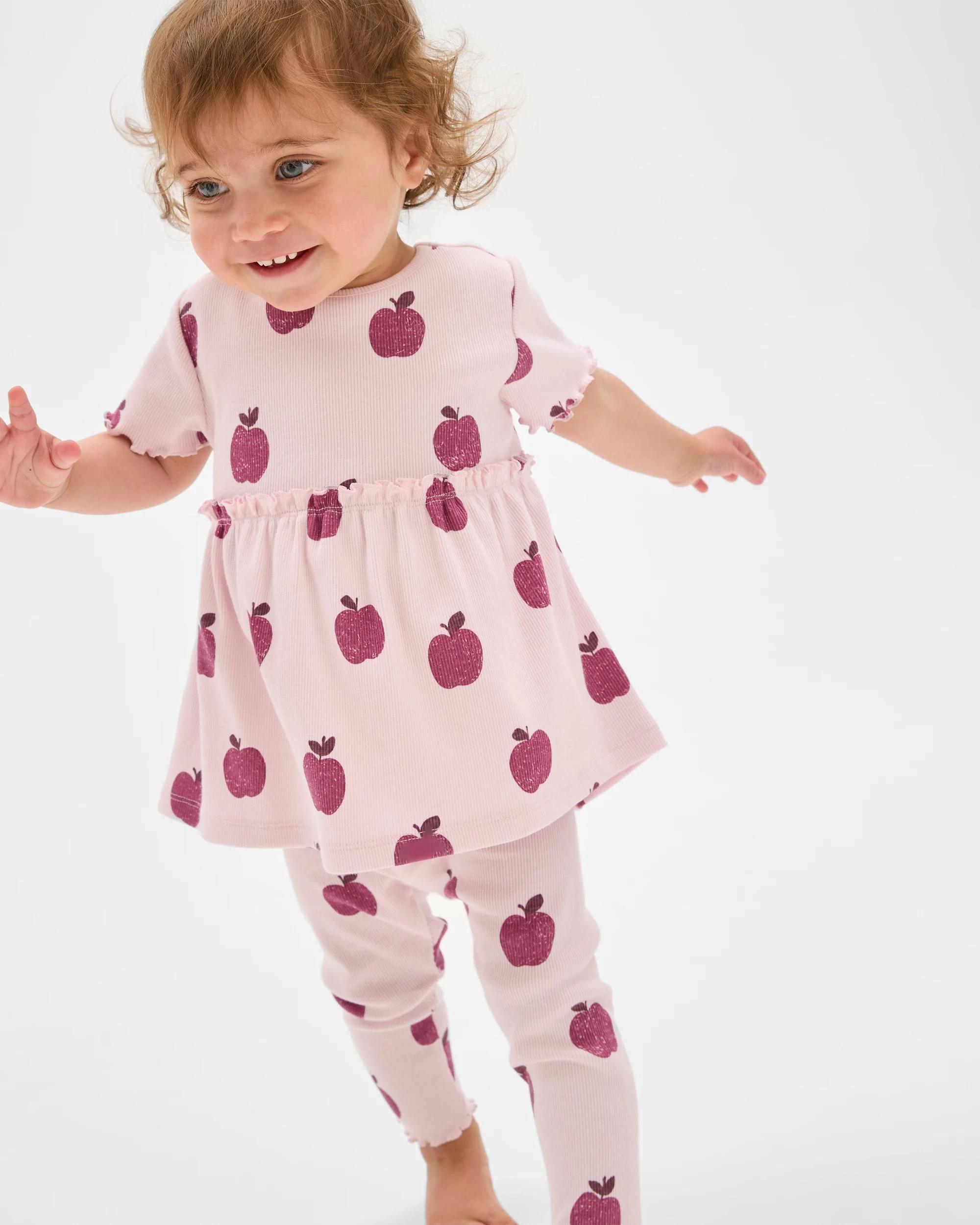 1 Target Baby Organic Cotton Baby Rib Dress and Leggings 2 Piece Set APPLES, 1 of 4