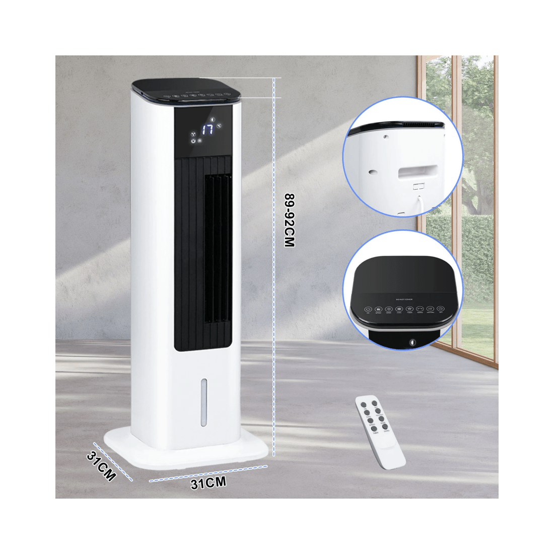 6 Advwin Air Cooler & Heater Fan, 4-in-1 Portable Oscillating Fan, With 3.5l Tank, Humidifier, 12h Timer For Home, Office, 6 of 7