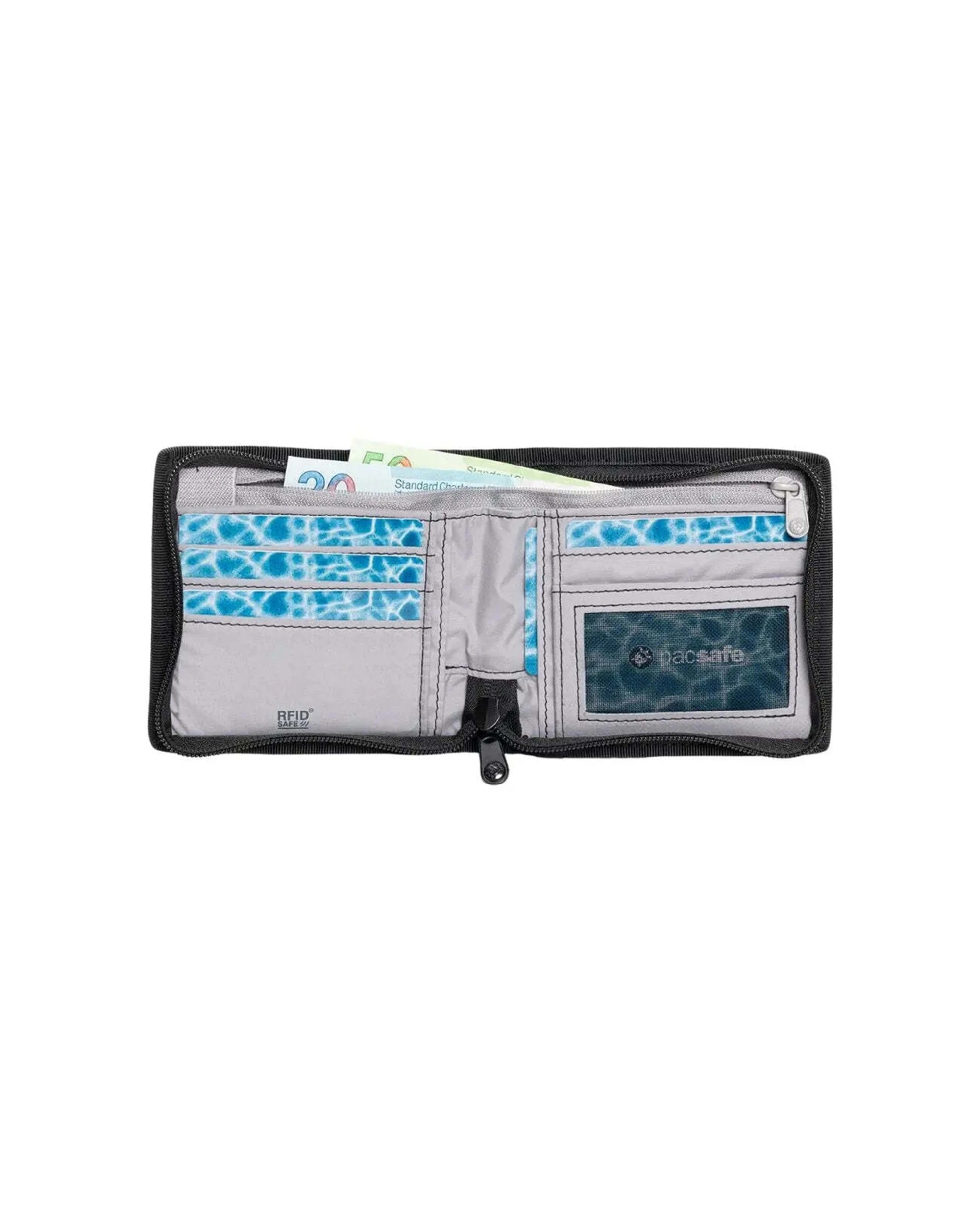 2 Pacsafe RFIDsafe Z100 RFID Blocking Bi-Fold Wallet With Anti-Theft Chain - Black, 2 of 2