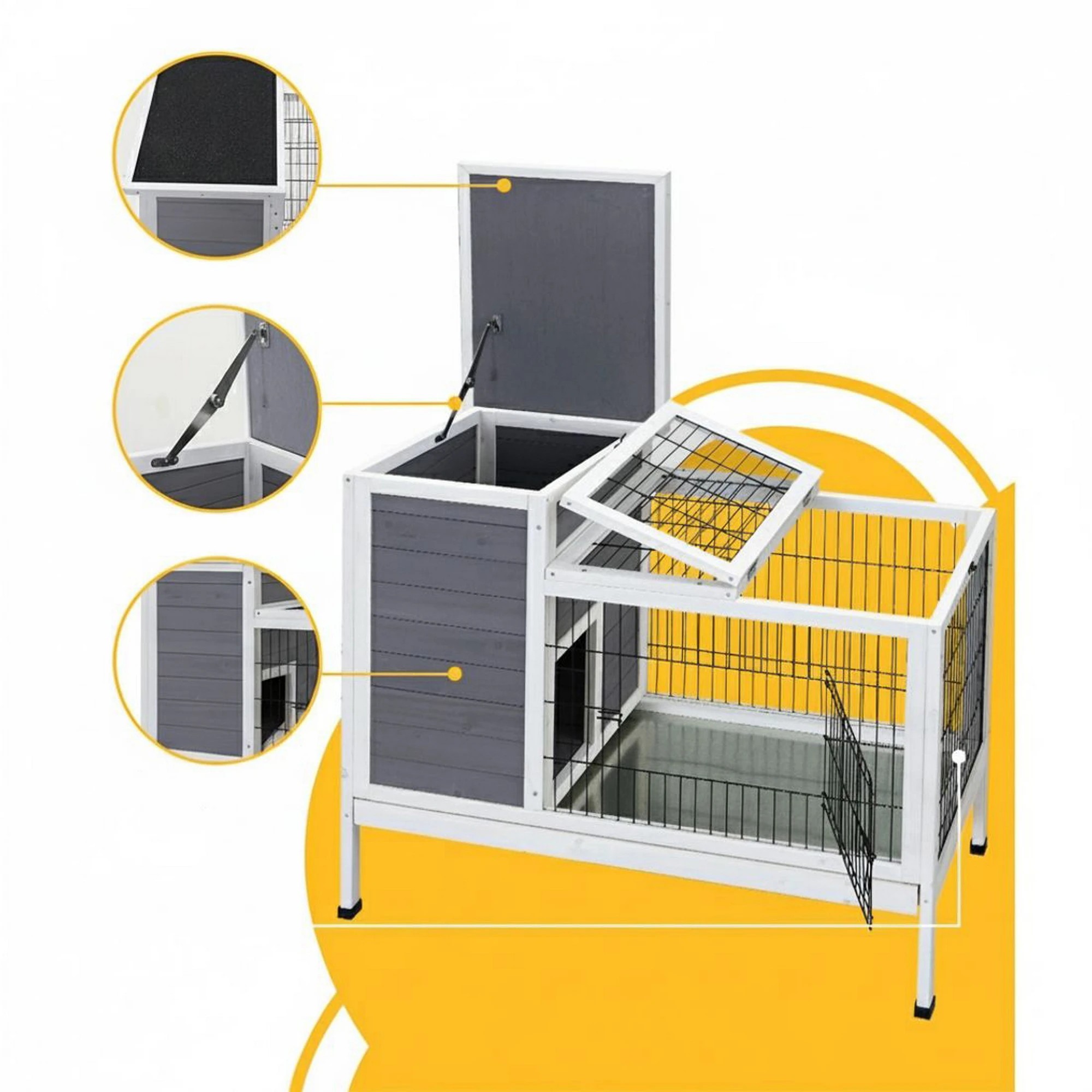 5 i.Pet Rabbit Hutch Chicken Coop Large Run Outdoor Cage - Multi, 5 of 6