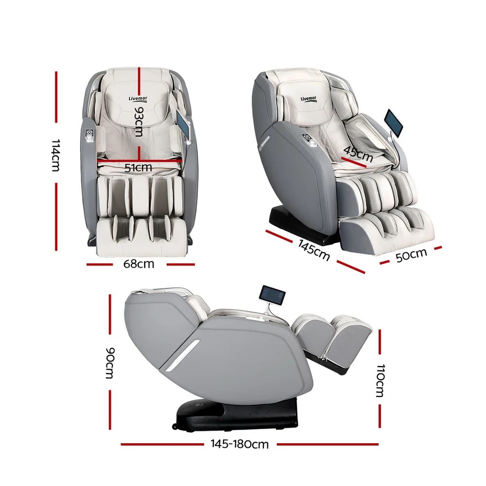 2 Livemor 4D Massage Chair Recliner - Full Body SL-Track Zero Gravity - Multi, 2 of 6