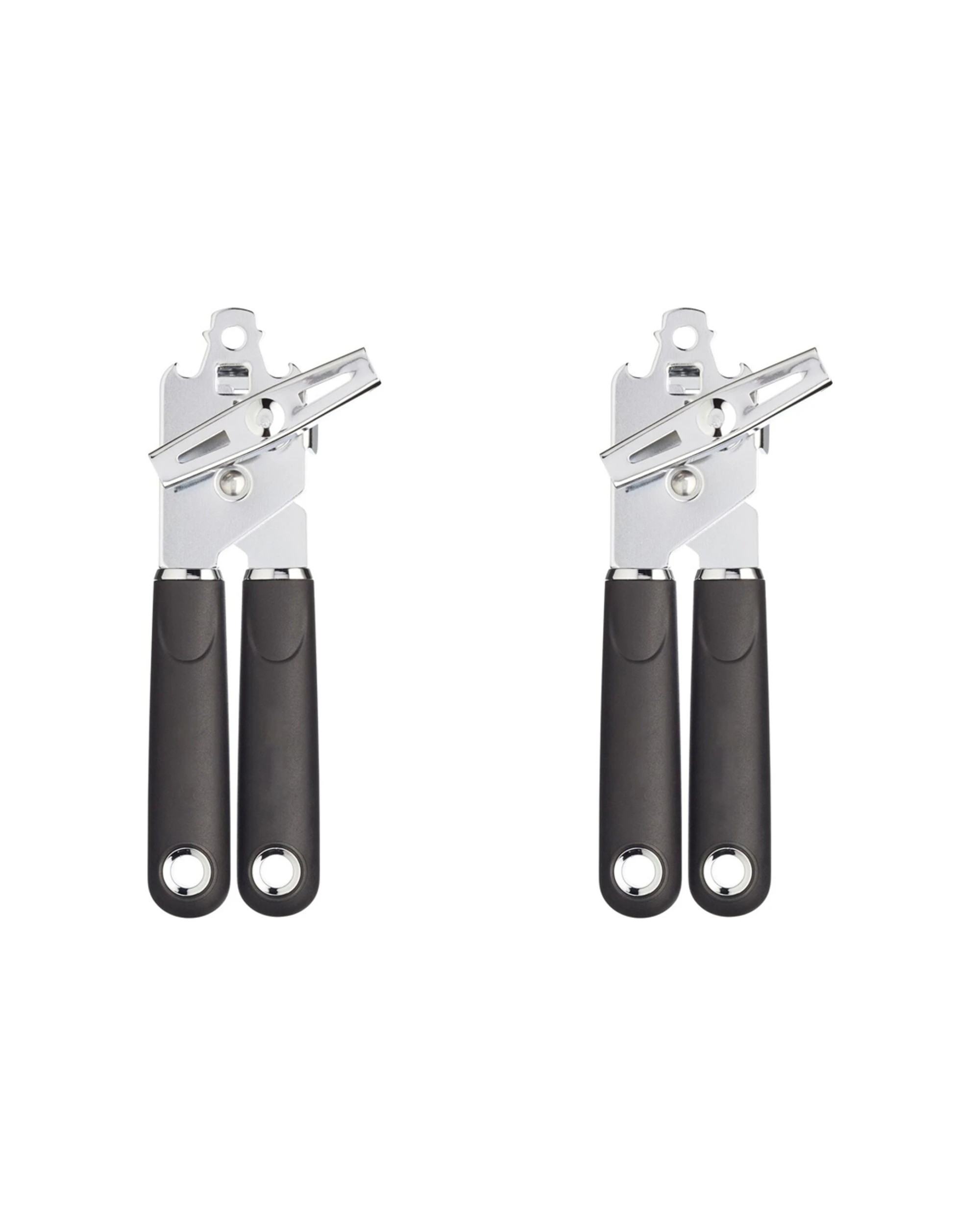1 Mastercraft 2PK Soft Grip 14cm Manual Stainless Steel Can Opener Ergonomic - Black, 1 of 4