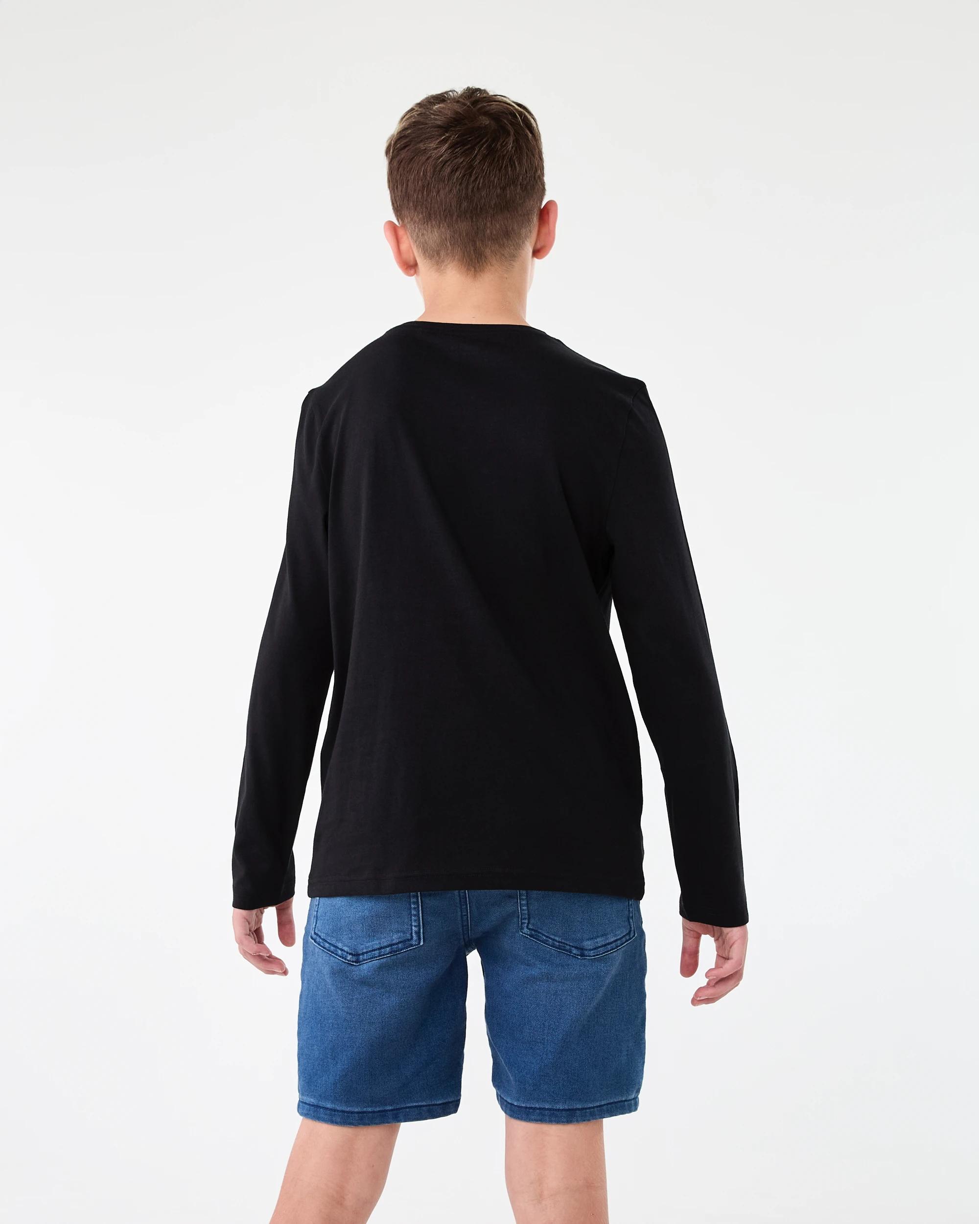 2 Long Sleeve Plain T-shirt Black, 2 of 6