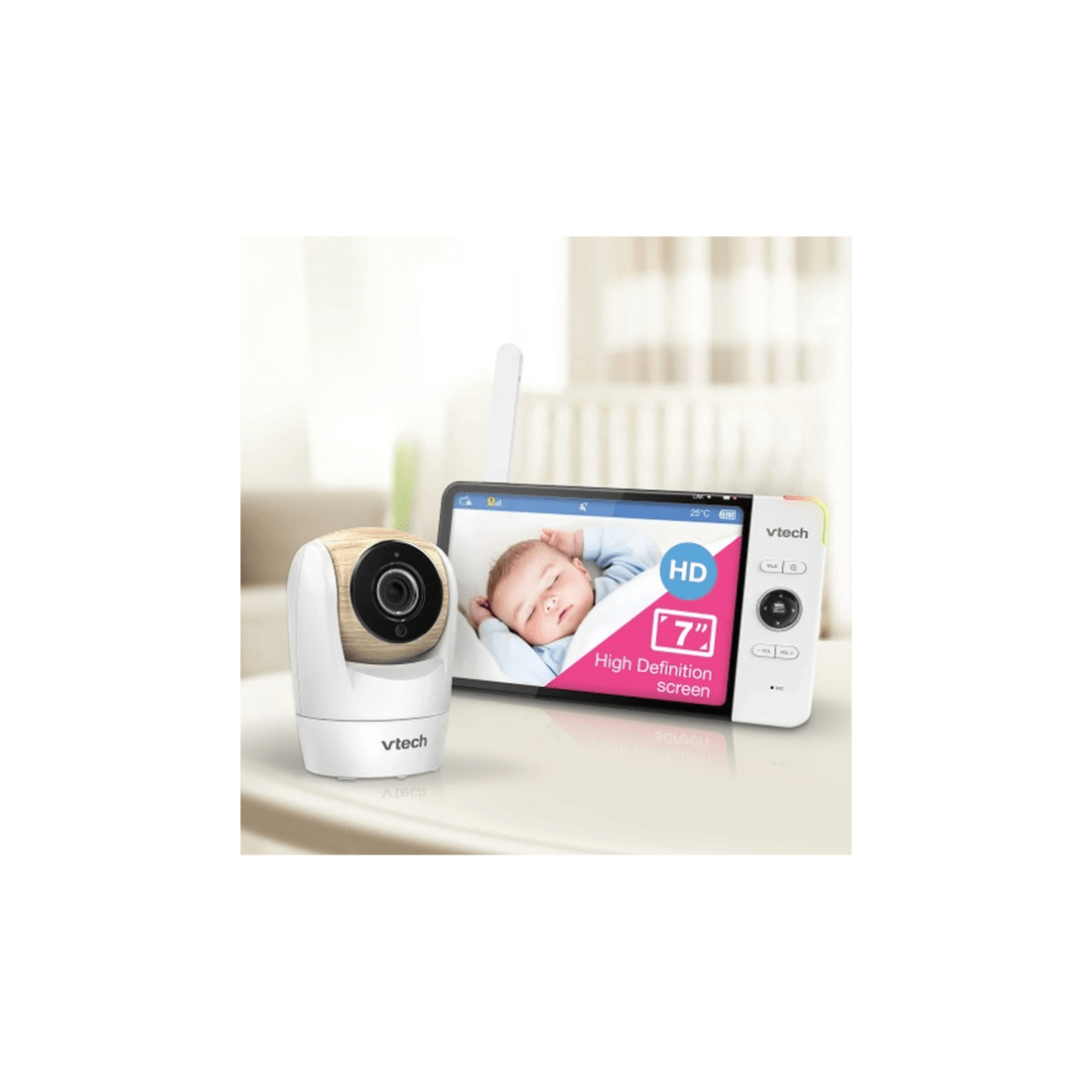 3 Vtech 2 Camera 7 Inch Full Colour Hd Pan Tilt Baby Monitor Video Audio -
 - White, 3 of 3