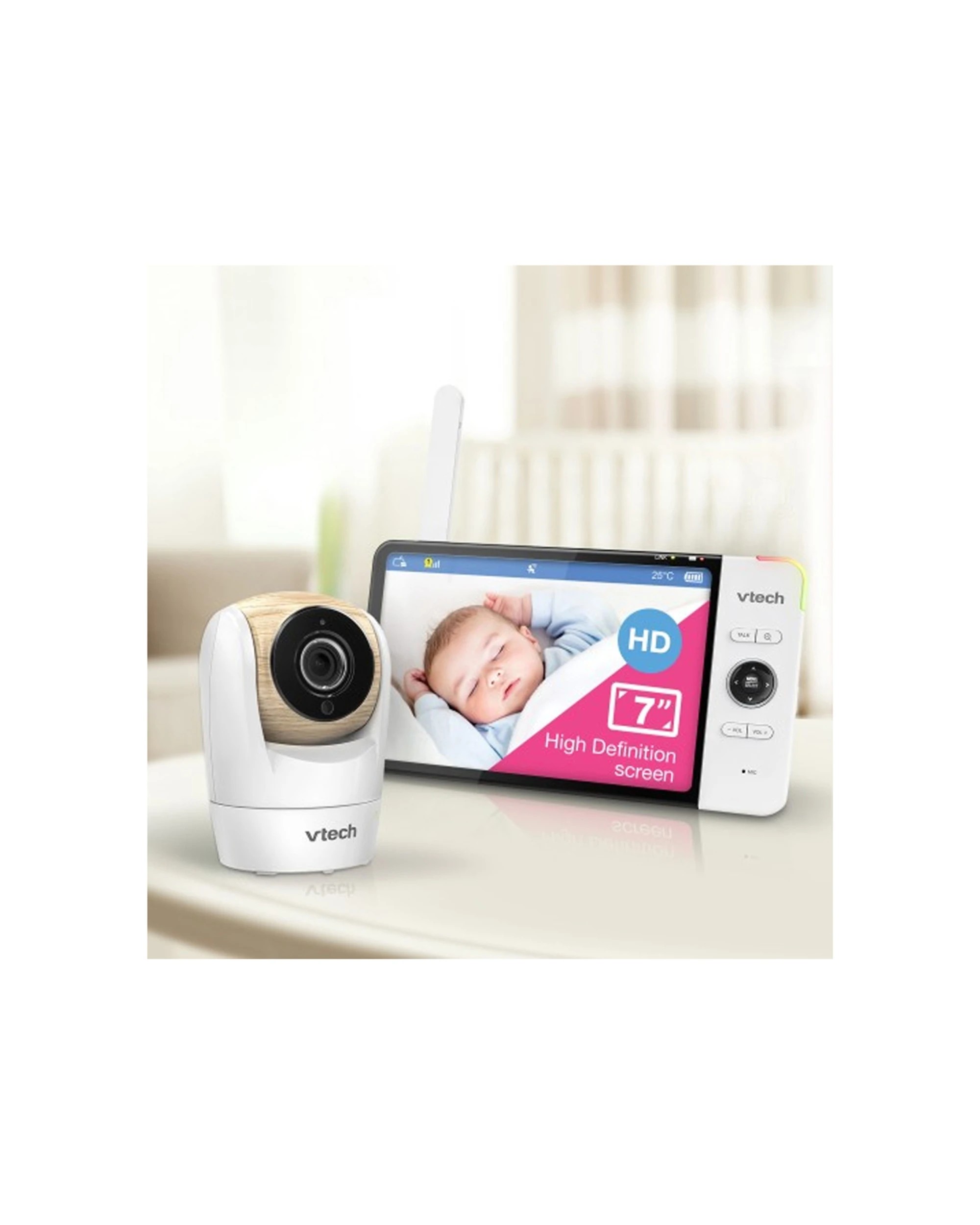 3 Vtech 2 Camera 7 Inch Full Colour Hd Pan Tilt Baby Monitor Video Audio -
 - White, 3 of 3