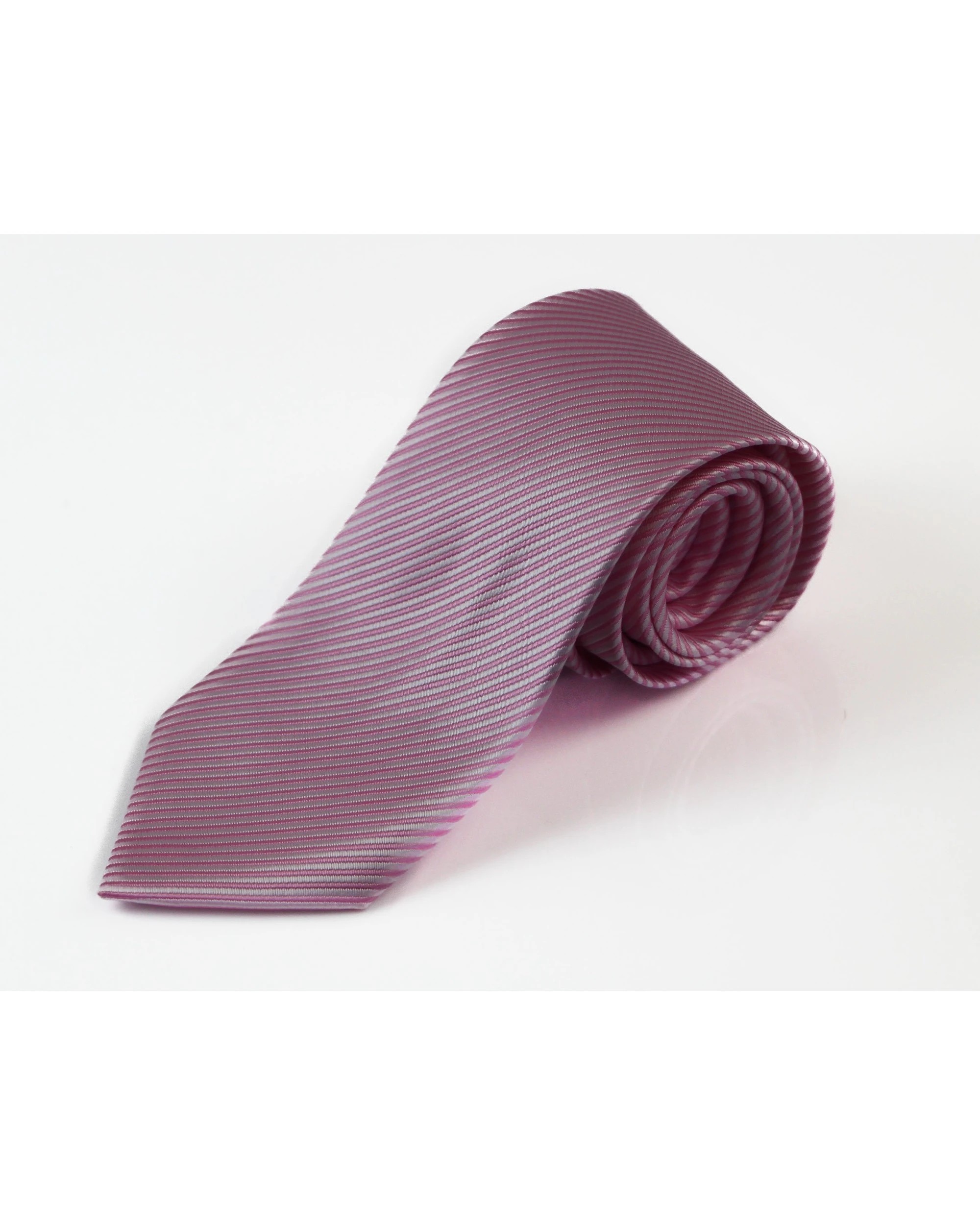 2 Zasel Mens Baby Pink & White Elegant Diagonal Patterned 8cm Neck Tie, 2 of 2