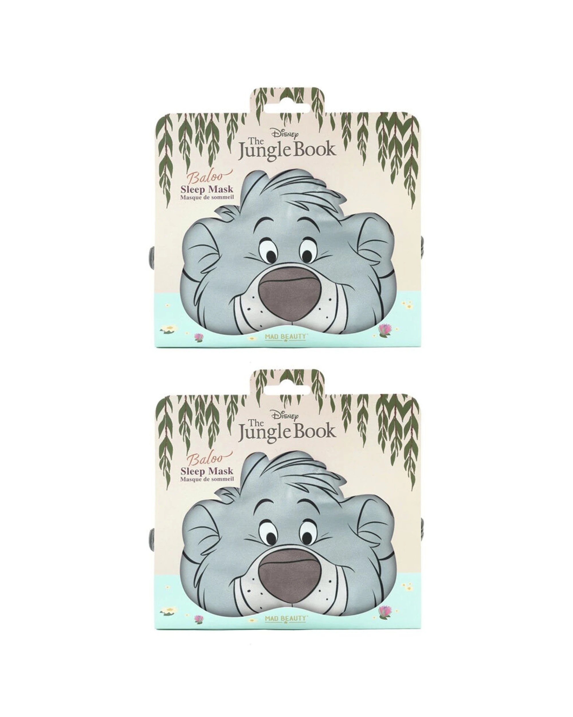 1 Disney The Jungle Book Baloo Elasticated Bedtime Sleep Face Mask 2PK - Grey, 1 of 3