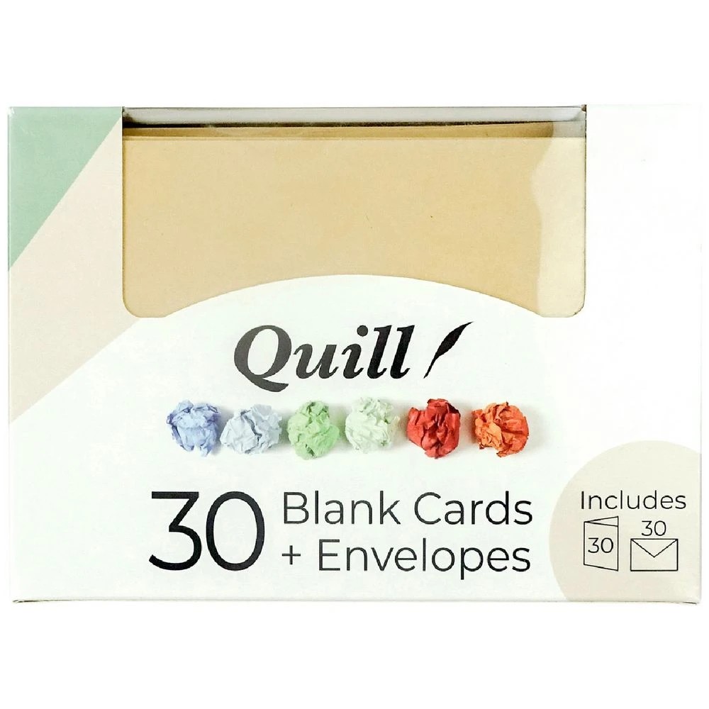 1 Quill A6 Cards and Envelopes Kraft 30 Pack, 1 of 5