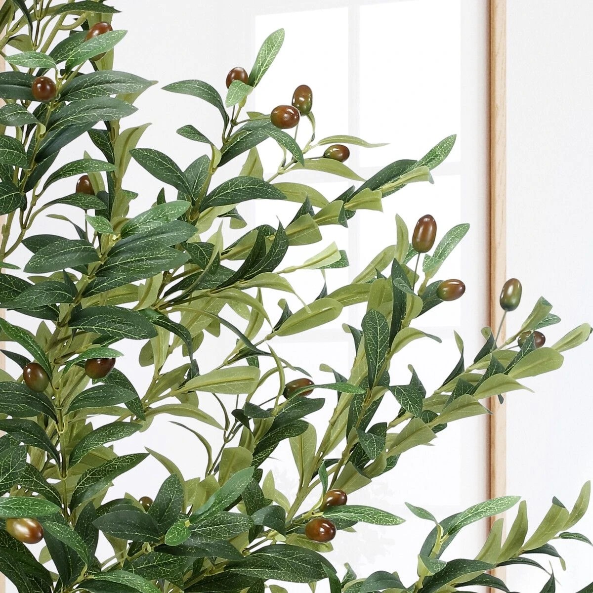 3 AUSWAY Artificial Olive Tree Imitation Plant Fake Green Faux Potted, 3 of 5